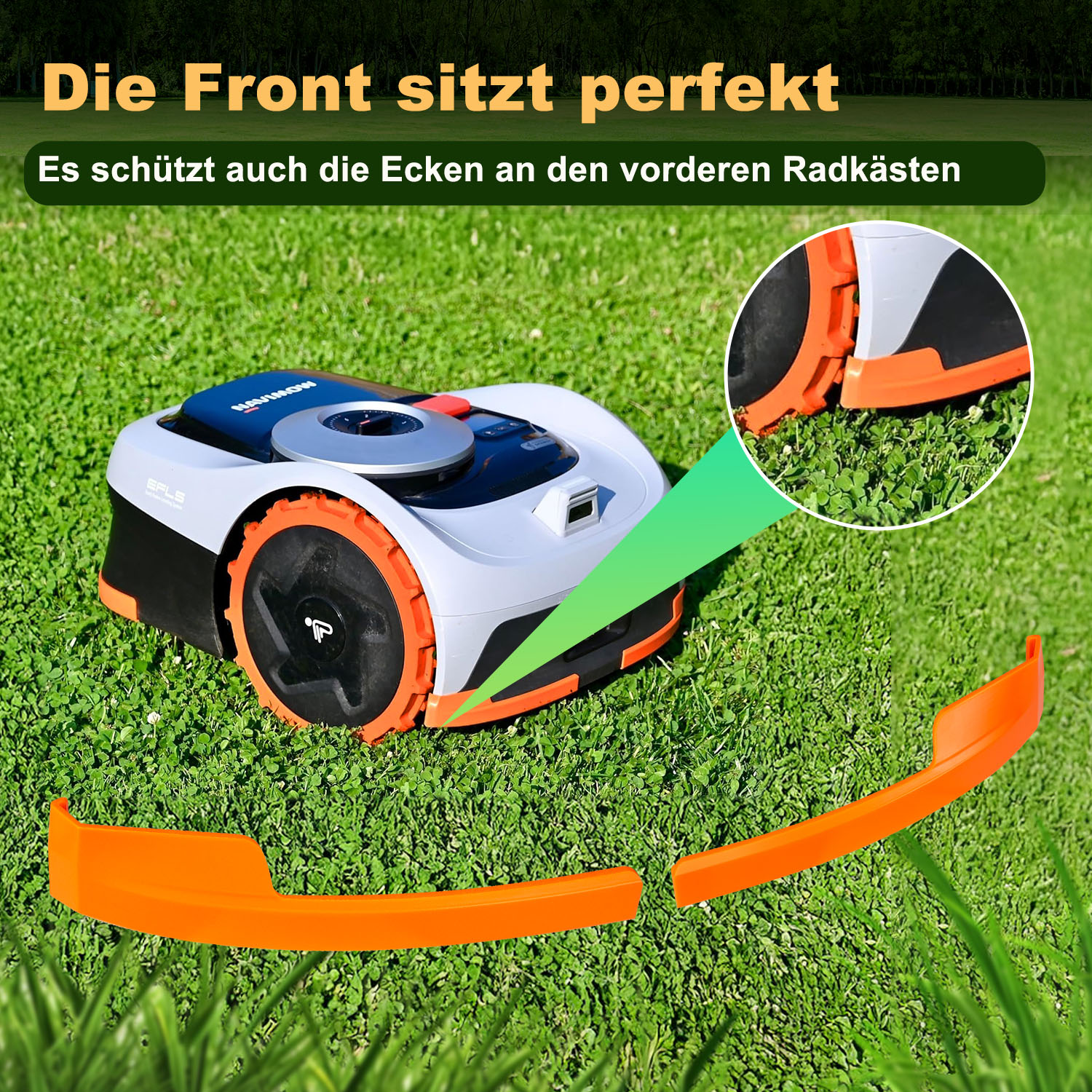 Edge protection for Segway Navimow Mowing Robot i105e & i108e Bumper Tuning Protection - simply plugged on, no gluing needed