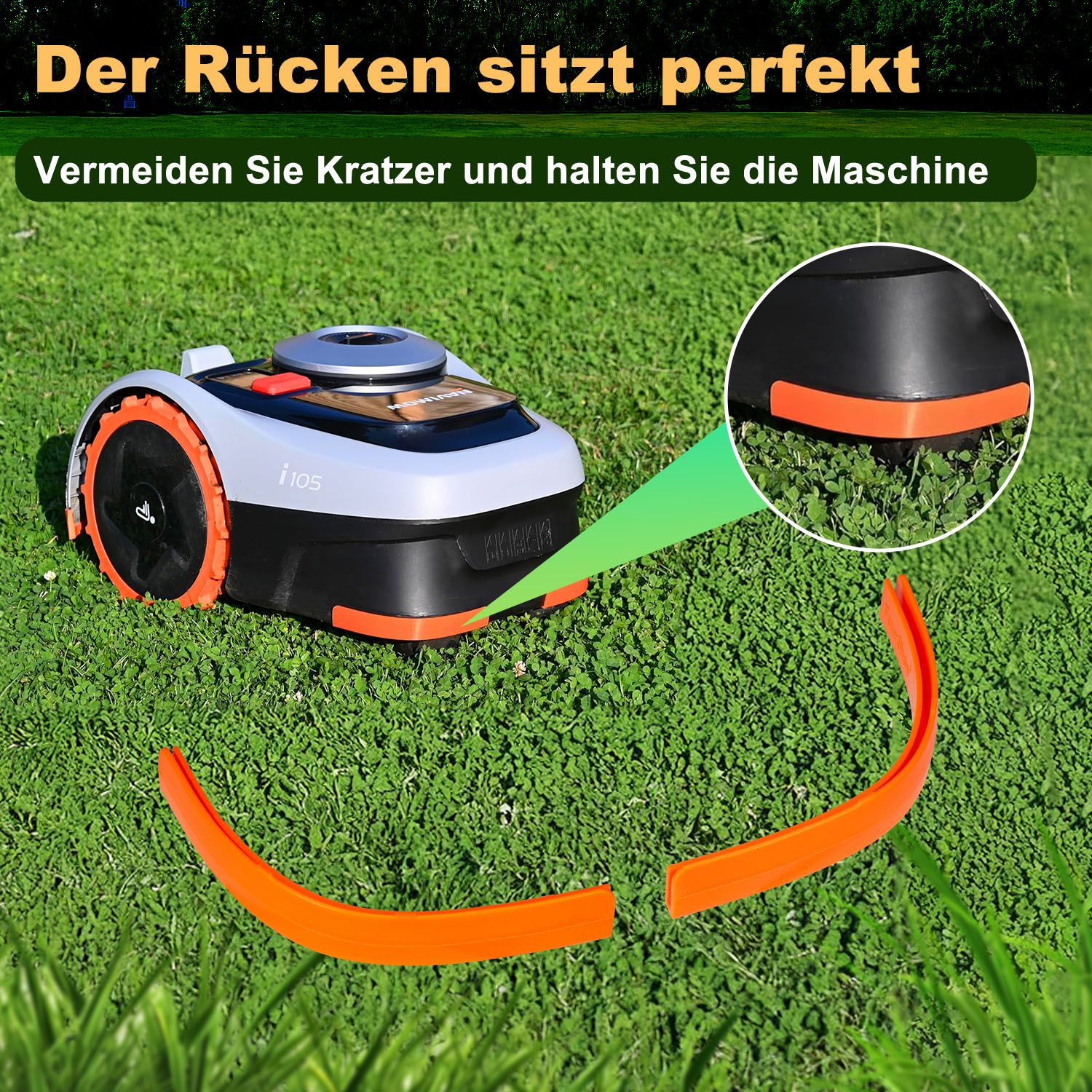 Edge protection for Segway Navimow Mowing Robot i105e & i108e Bumper Tuning Protection - simply plugged on, no gluing needed