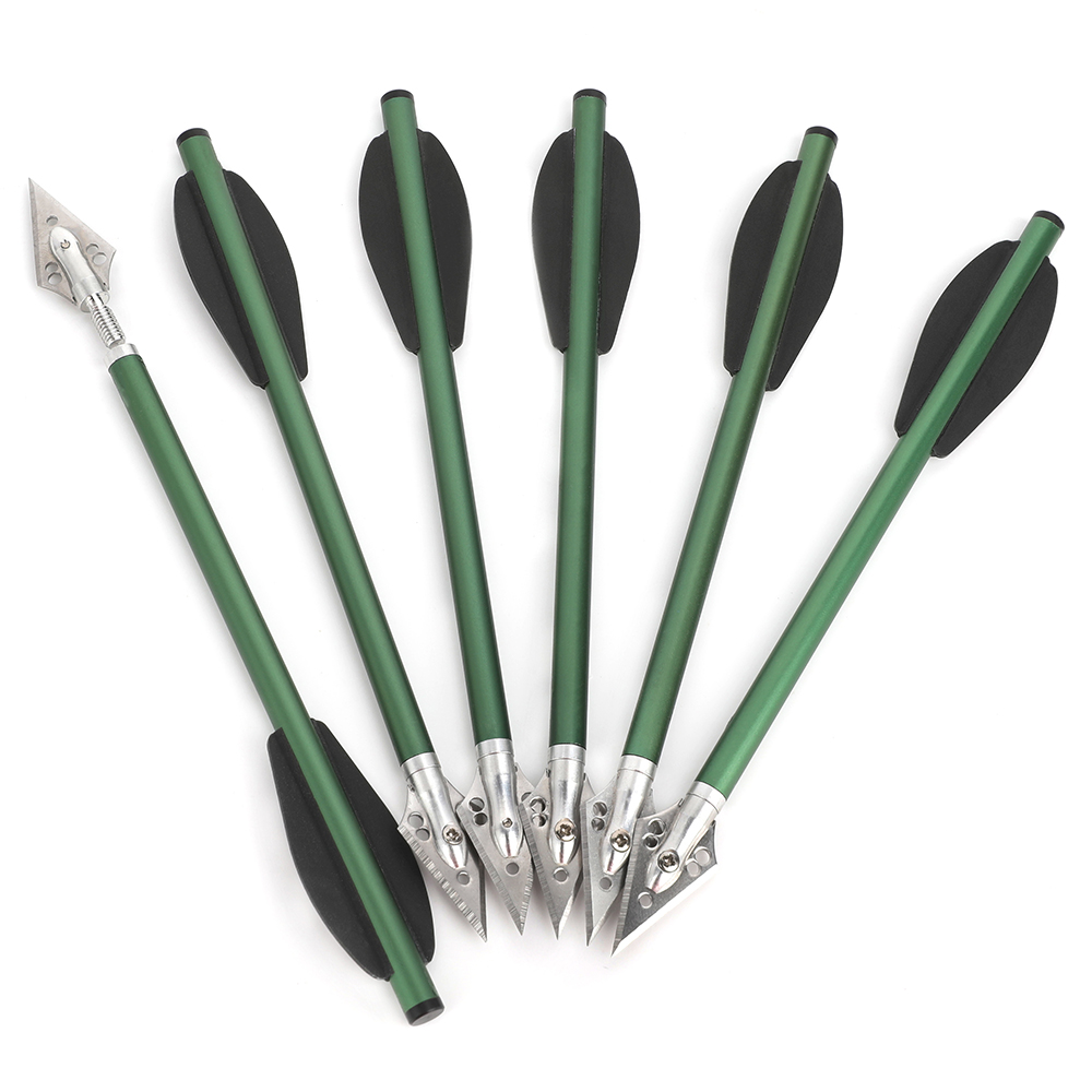 6" Small Aluminum Arrow for Pistol Crossbow Hunting (6 Pack)