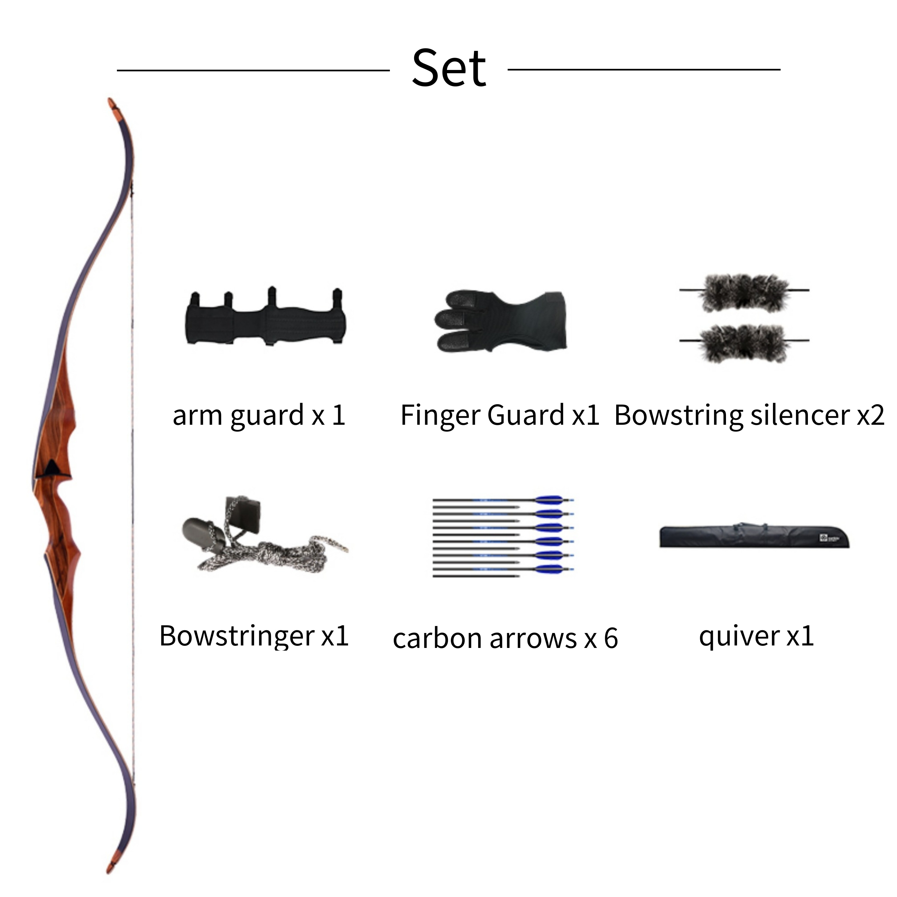 SANLIDA Royal X8 Traditional 60" Wooden Recurve Bow RH