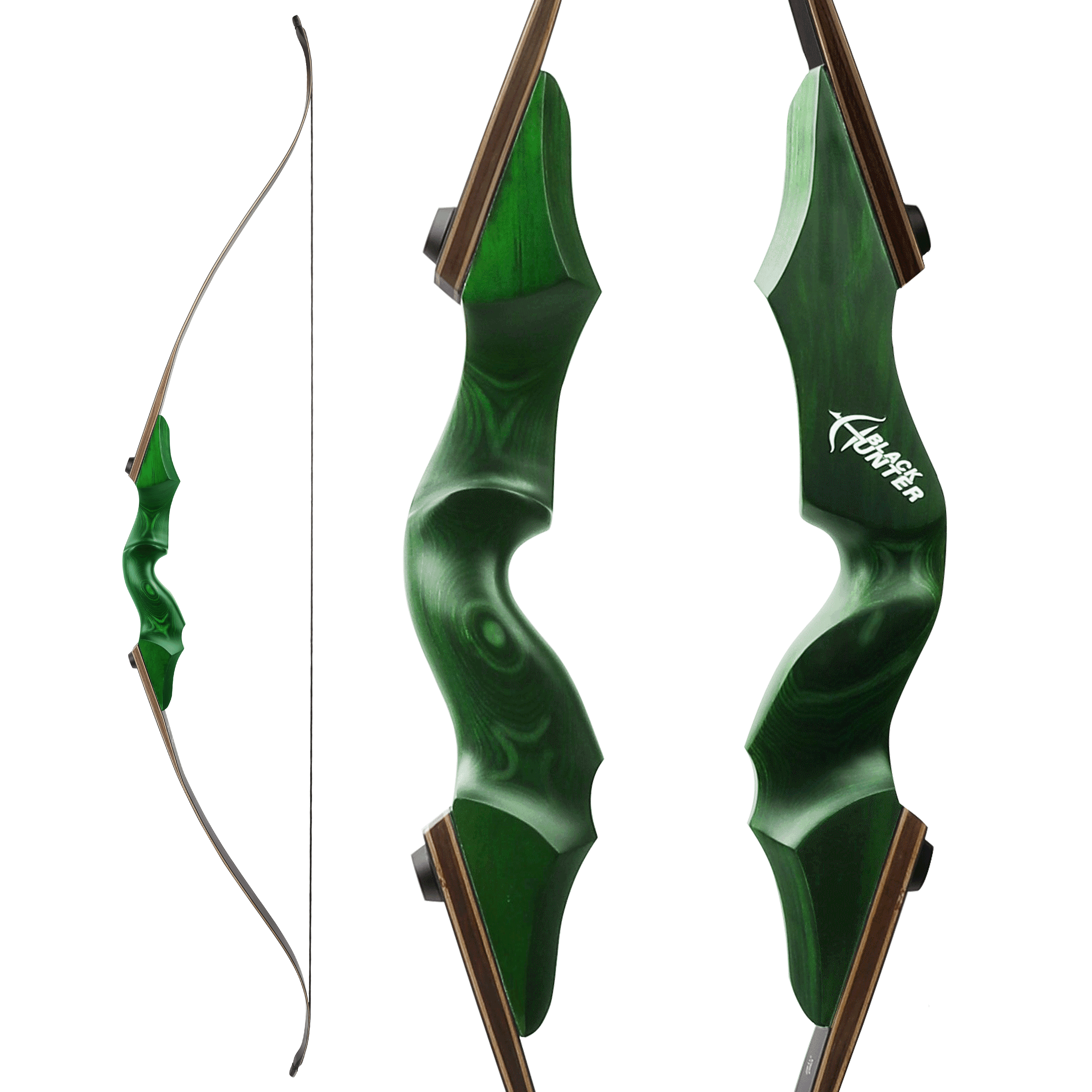 BLACK HUNTER 60" Traditional Recurve Bow Takedown 20-60lbs RH/LH