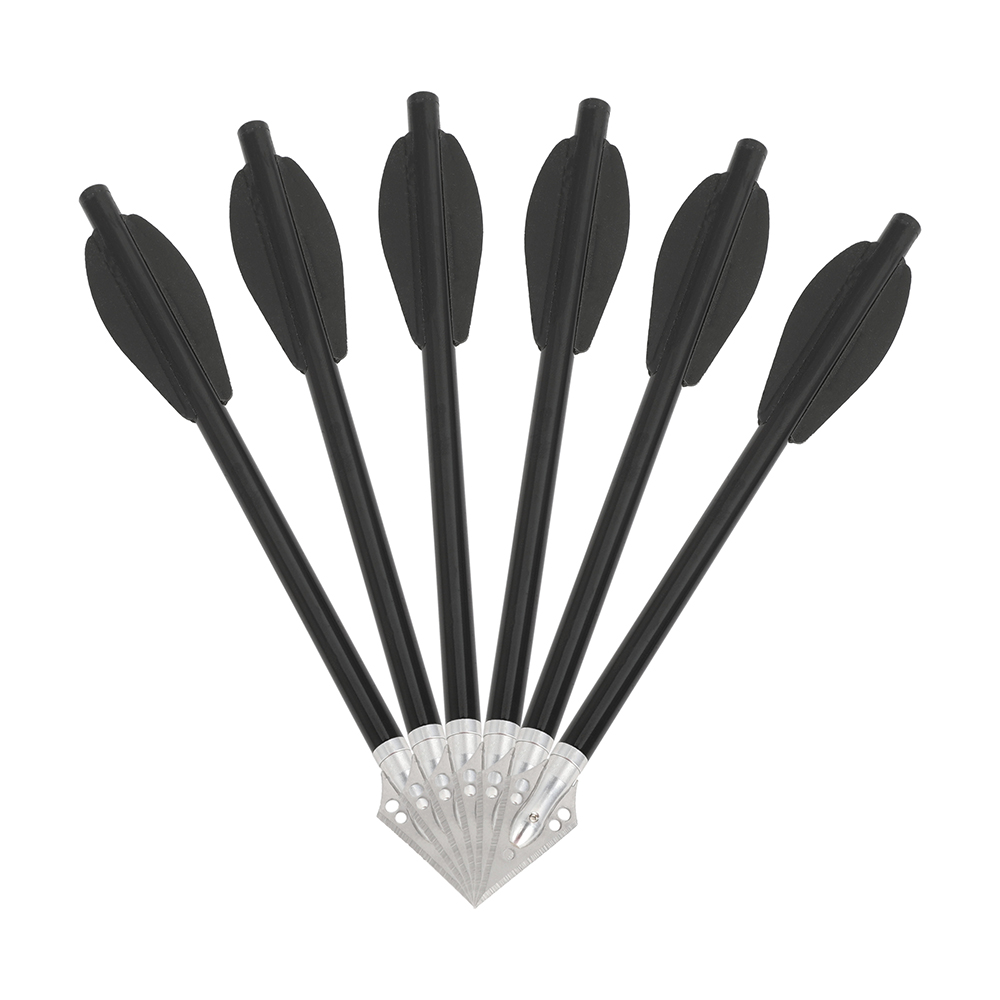 6" Small Aluminum Arrow for Pistol Crossbow Hunting (6 Pack)