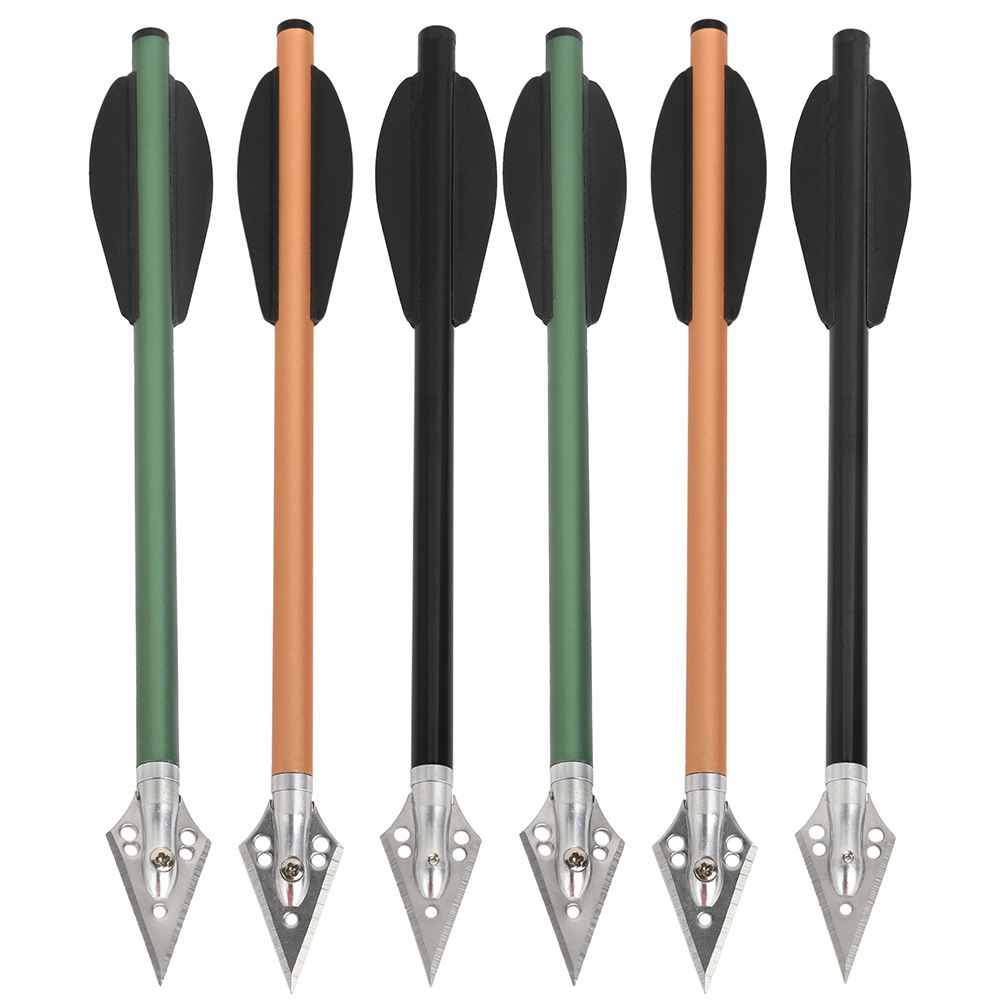 6" Small Aluminum Arrow for Pistol Crossbow Hunting (6 Pack)