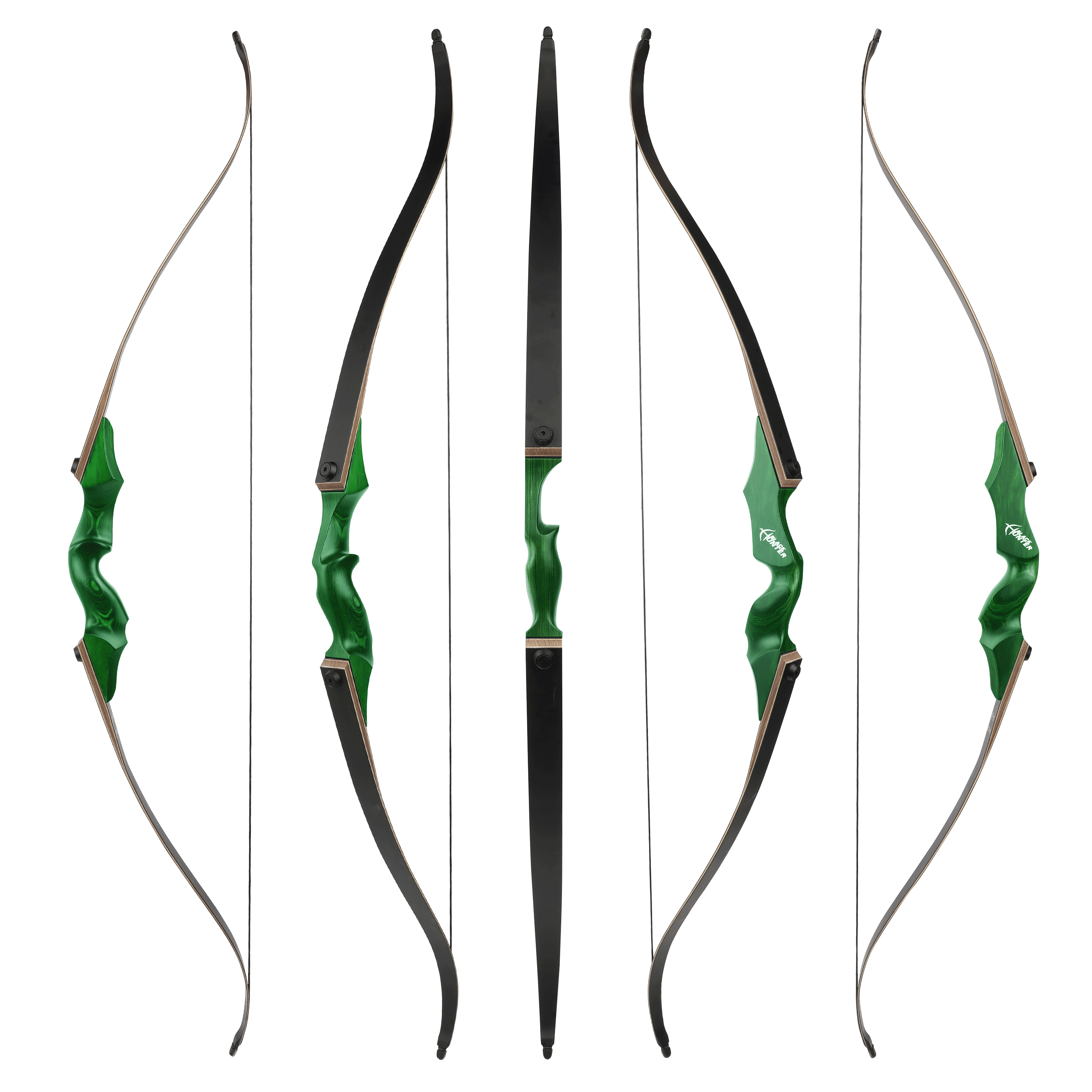 BLACK HUNTER 60" Traditional Recurve Bow Takedown 20-60lbs RH/LH