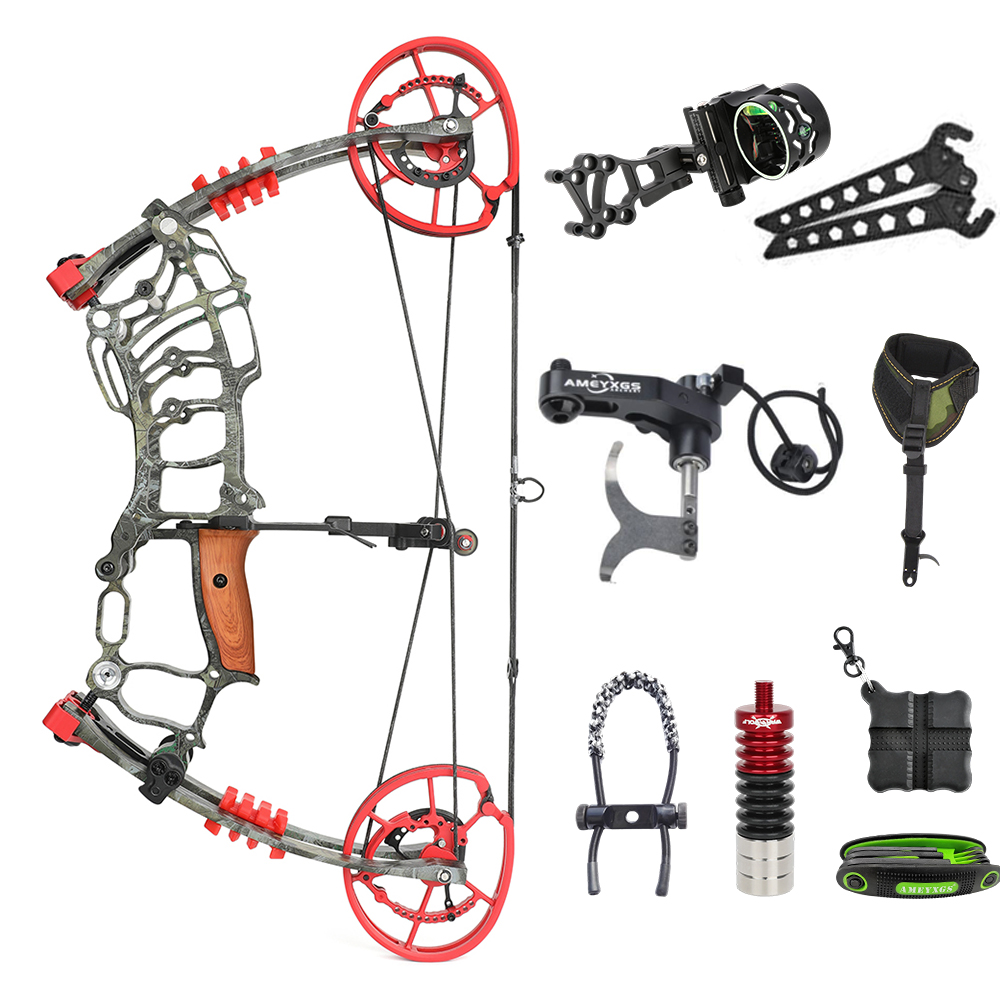 JUNXING Bow and Arrows Steel Ball Compound Hunting 30-60 lbs RH/LH