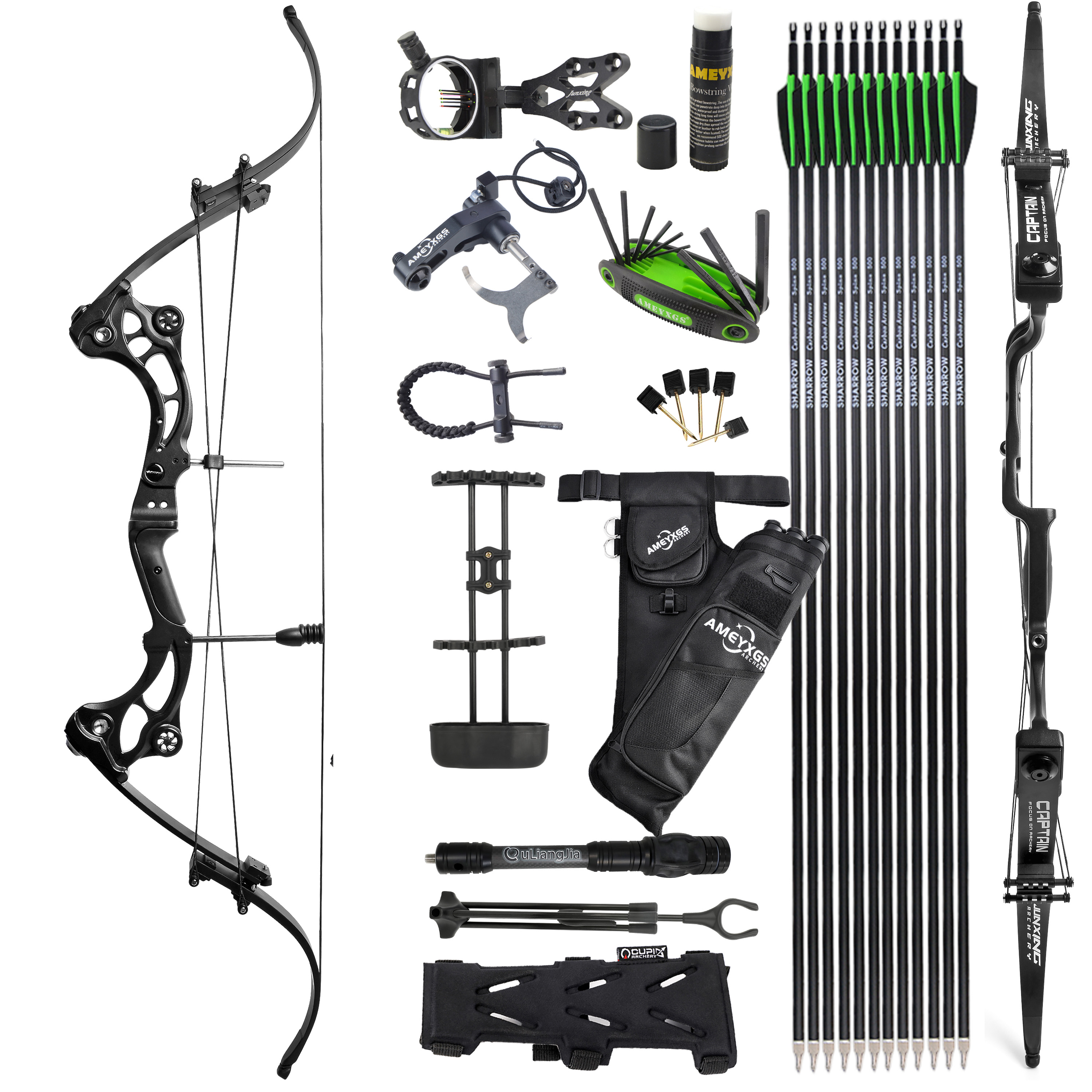 JUNXING F164 Recurve Bow Archery Fishing Bow 40-55 lbs