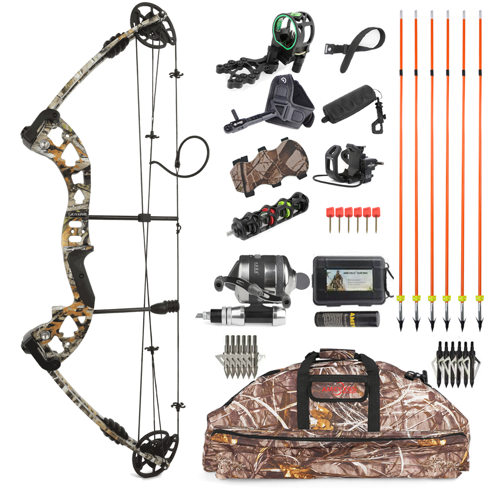 JUNXING  BATTLESHIP Compound Bow 30-55 lbs Bowhunting Bowfishing Package