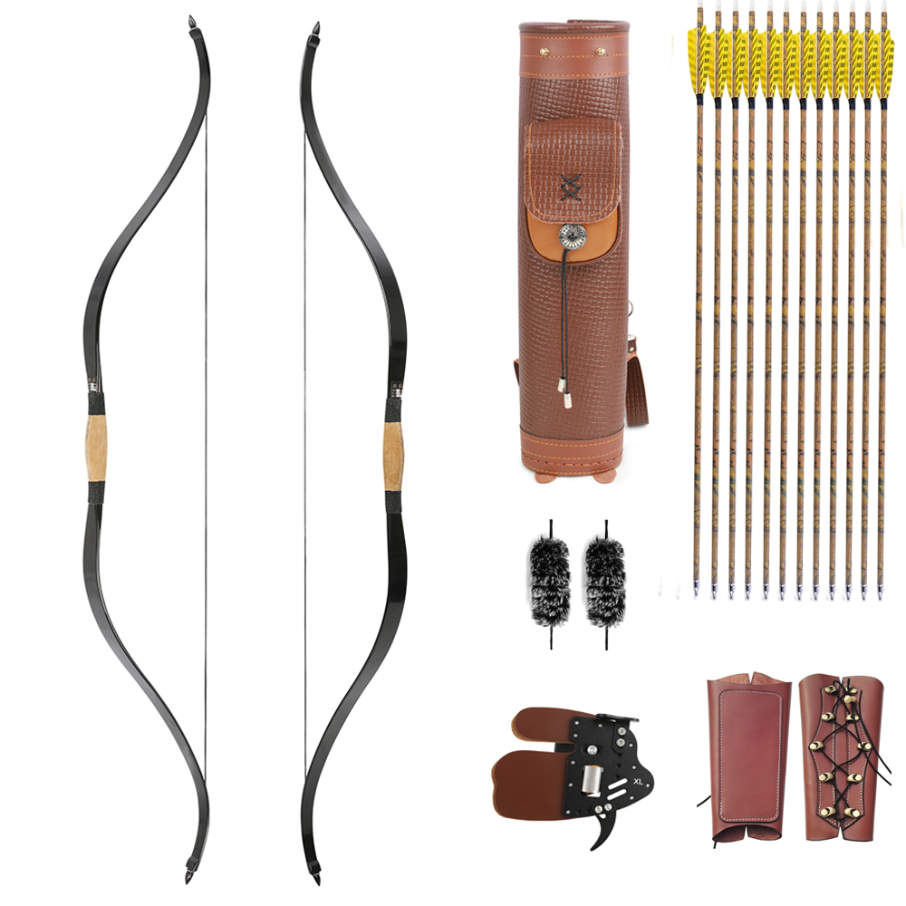 55" Traditional Wooden Longbow Archery Longbow 50-95 lbs