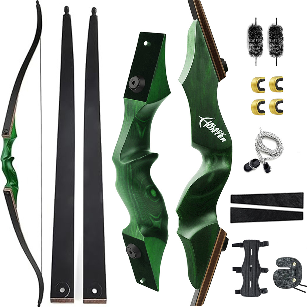 BLACK HUNTER 60" Original Takedown Wood Recurve Bow 25-60 lbs
