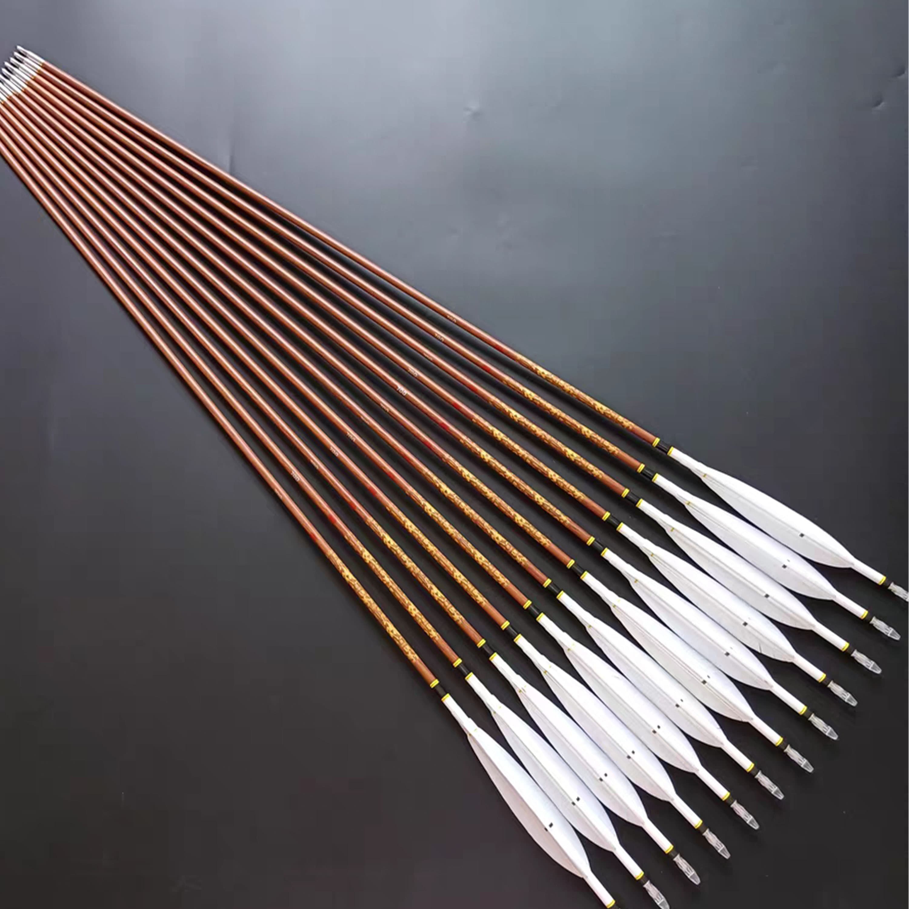 Zhan Ge Carbon Arrows with Turkey Feather Shooting Hunting 