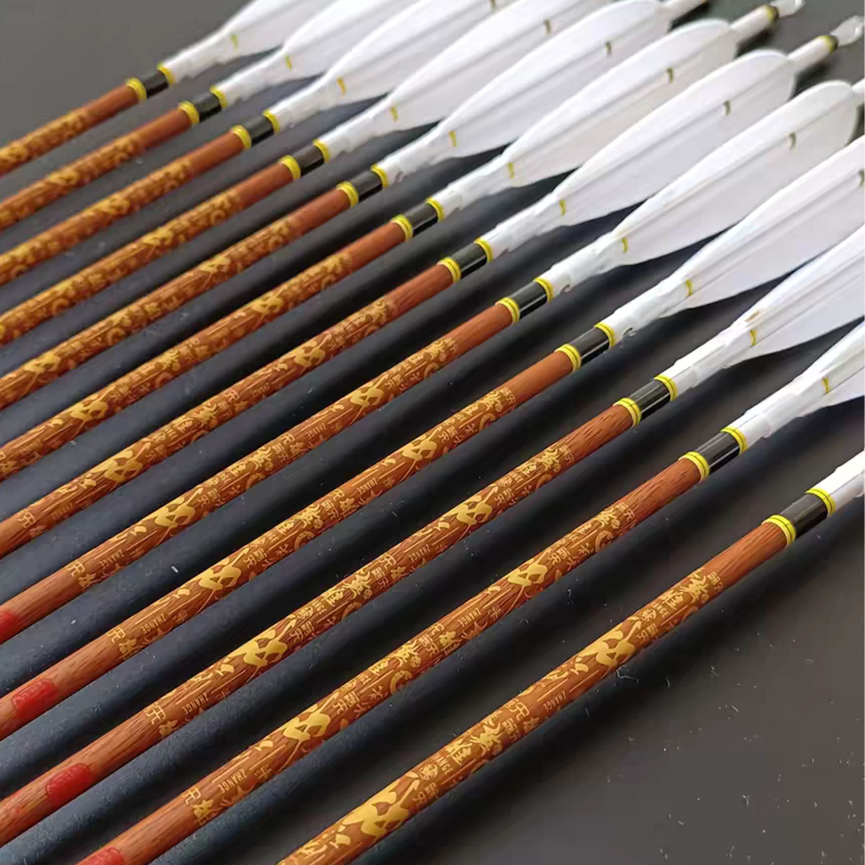 Zhan Ge Carbon Arrows with Turkey Feather Shooting Hunting 