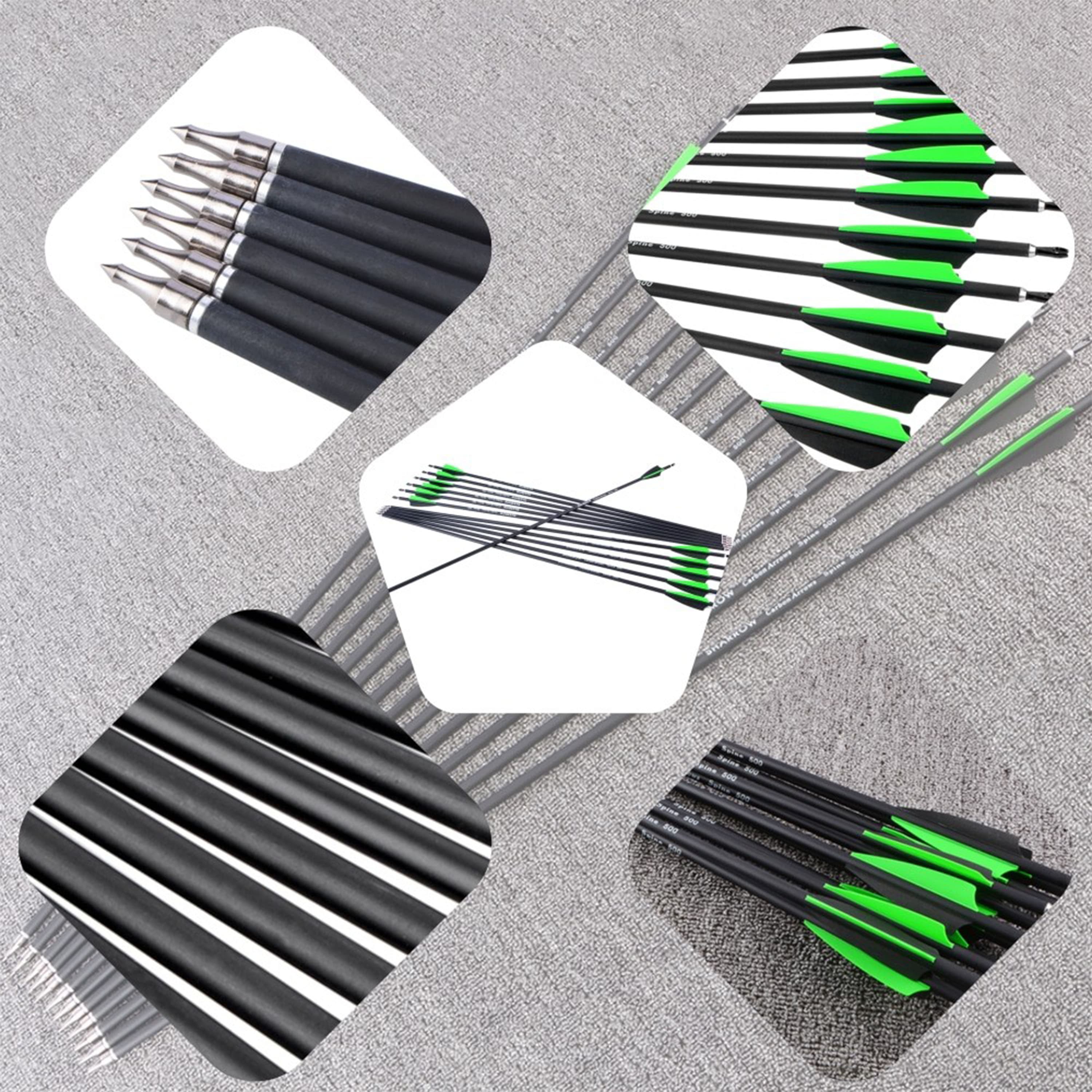 12X Carbon Arrow 30'' Archery SP500 Compound Recurve Target Hunting