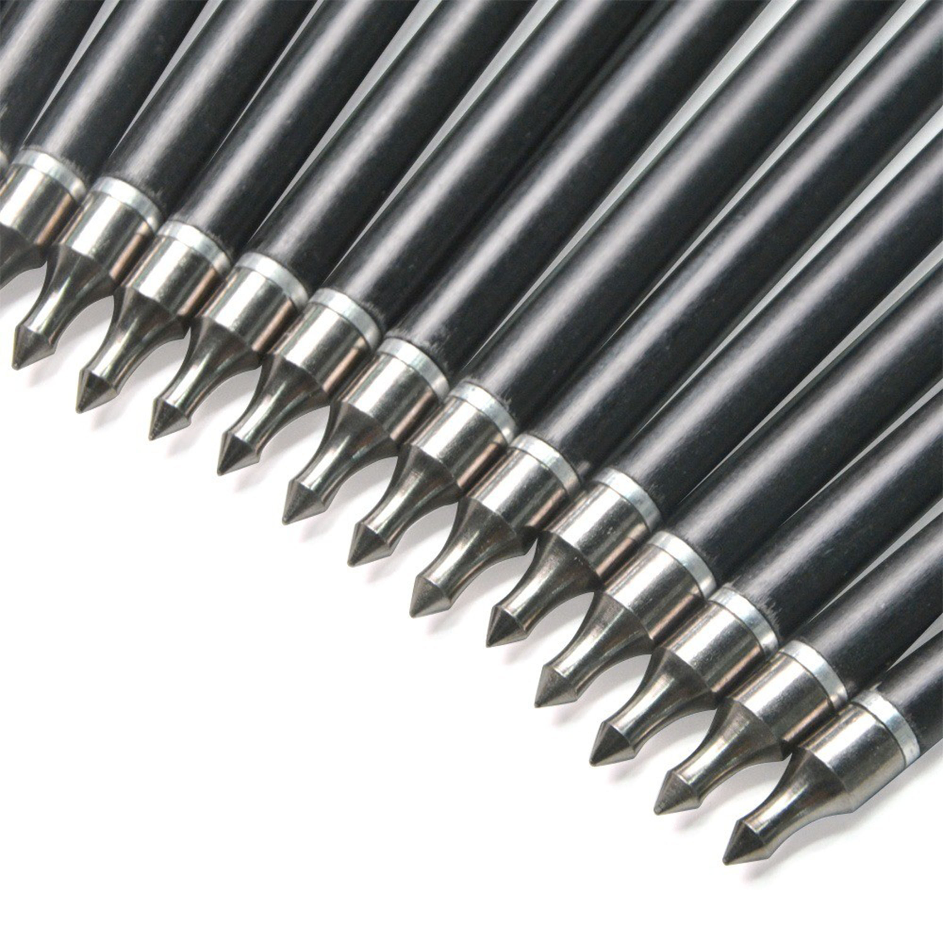 Archery Carbon Arrows 12x" Rubber Vanes 100 Grain Points Spine400