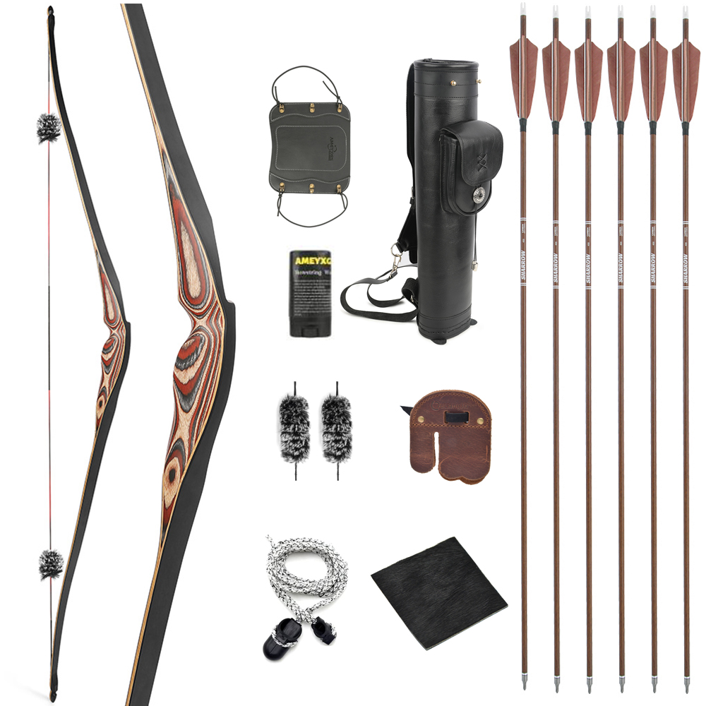 58" Traditional Handmade Hybrid Wooden Longbow 20-55# @ 28"