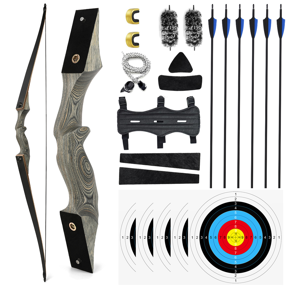 BLACK HUNTER 60" Takedown Hunting Recurve Bow 20-60 Ibs