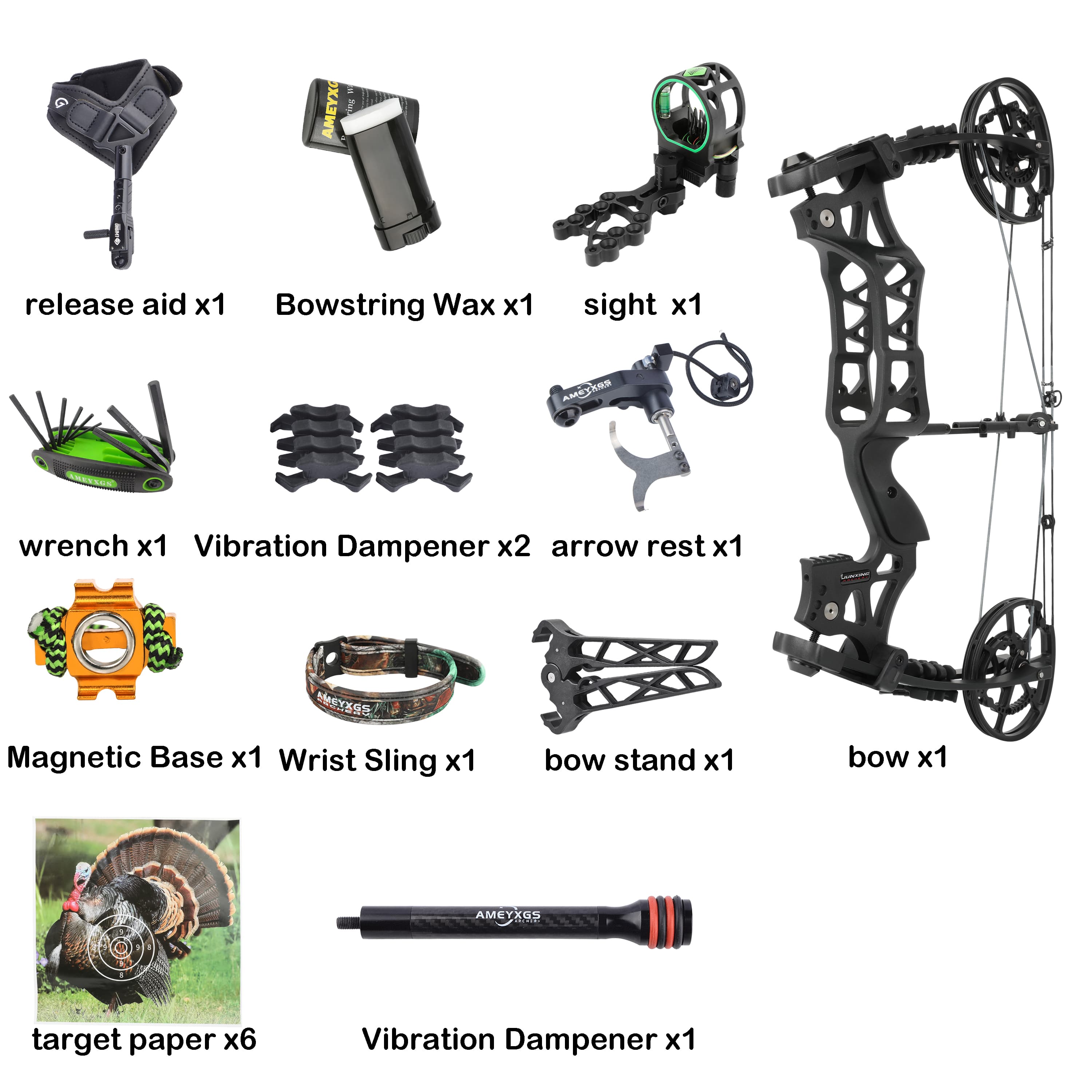 JUNIXNG M109EA Dual-use Compound Bow Hunting Bow 40-70lbs