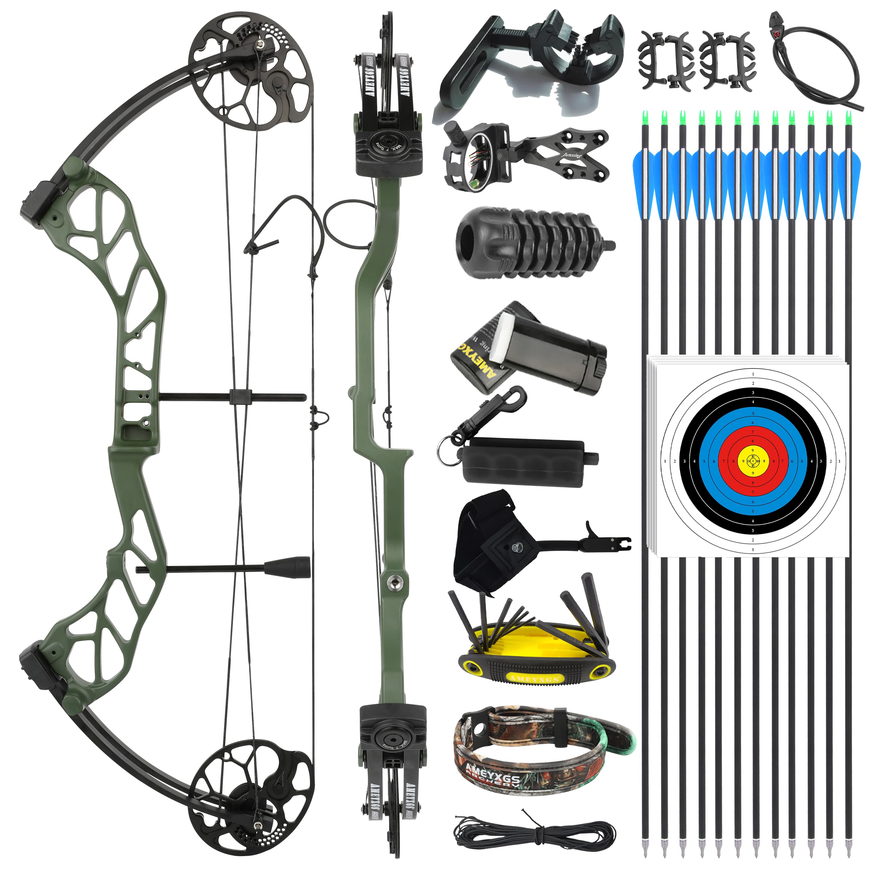 AMEYXGS E8 Hunting Compound Bow and Arrows Adult Hunting 30-70 lbs