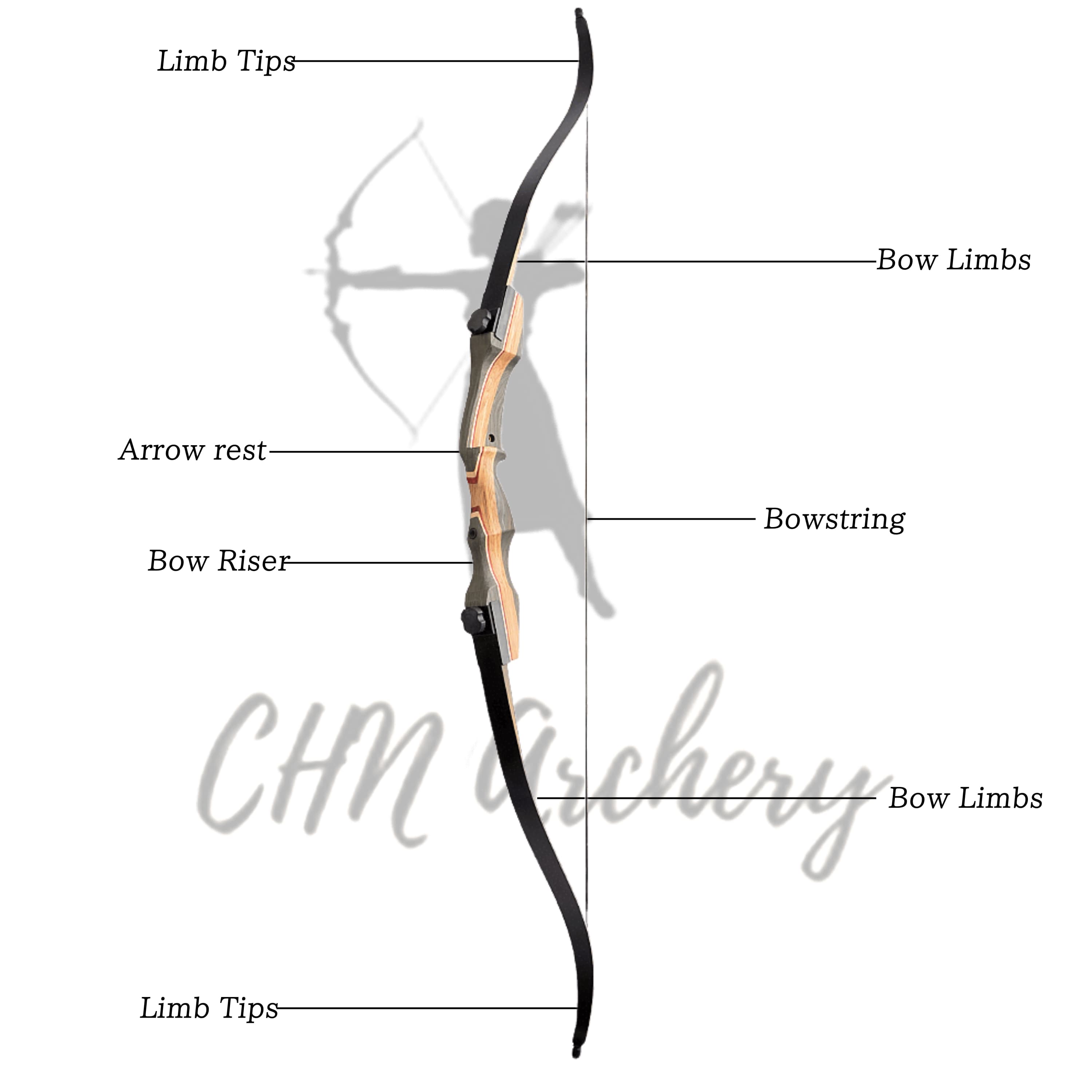 AMEYXGS Winner 62" Recurve Bow American Hunting Bow 30-50lbs@28"