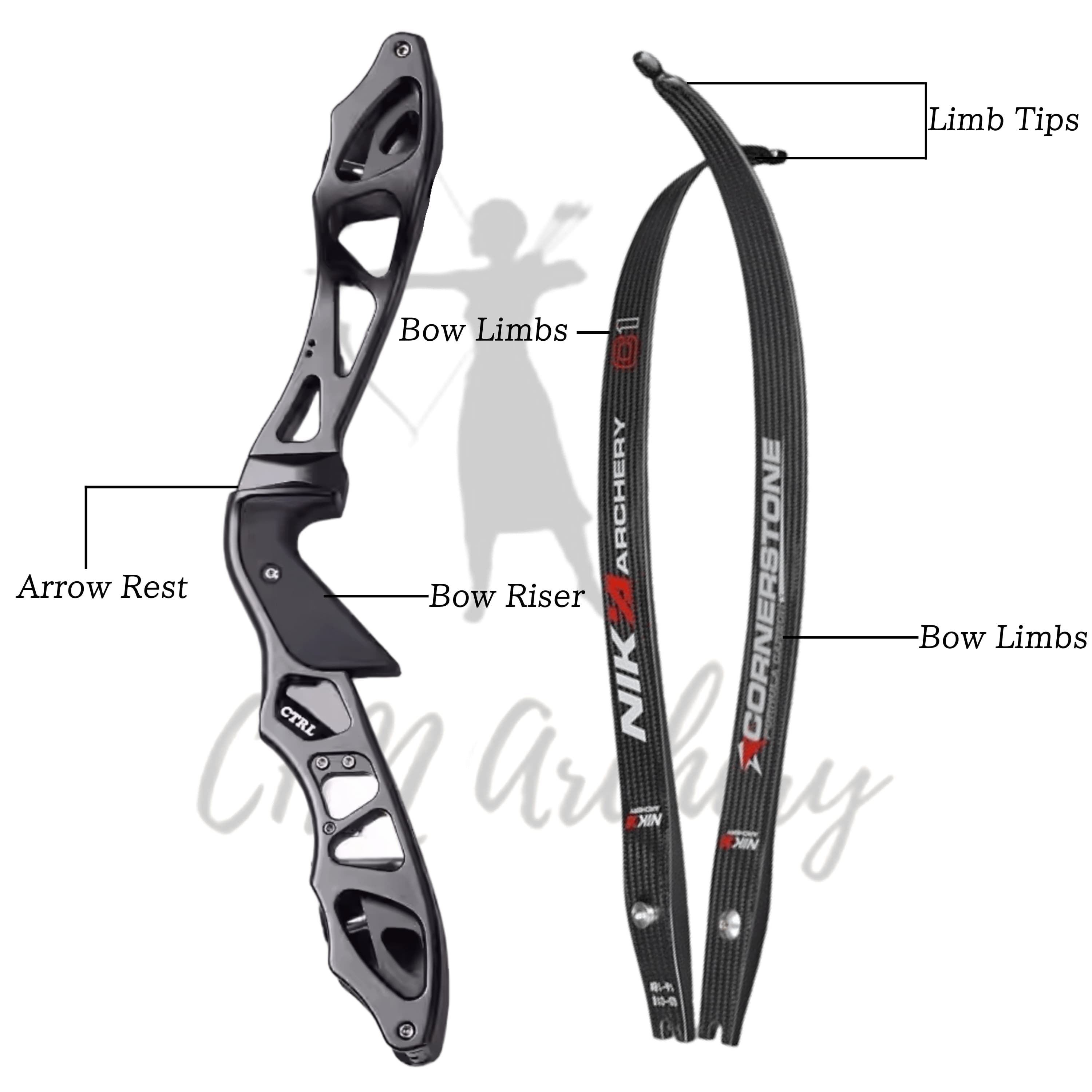 Archery ILF Recurve Bow 16-56lbs Shooting Bow RH Hunting