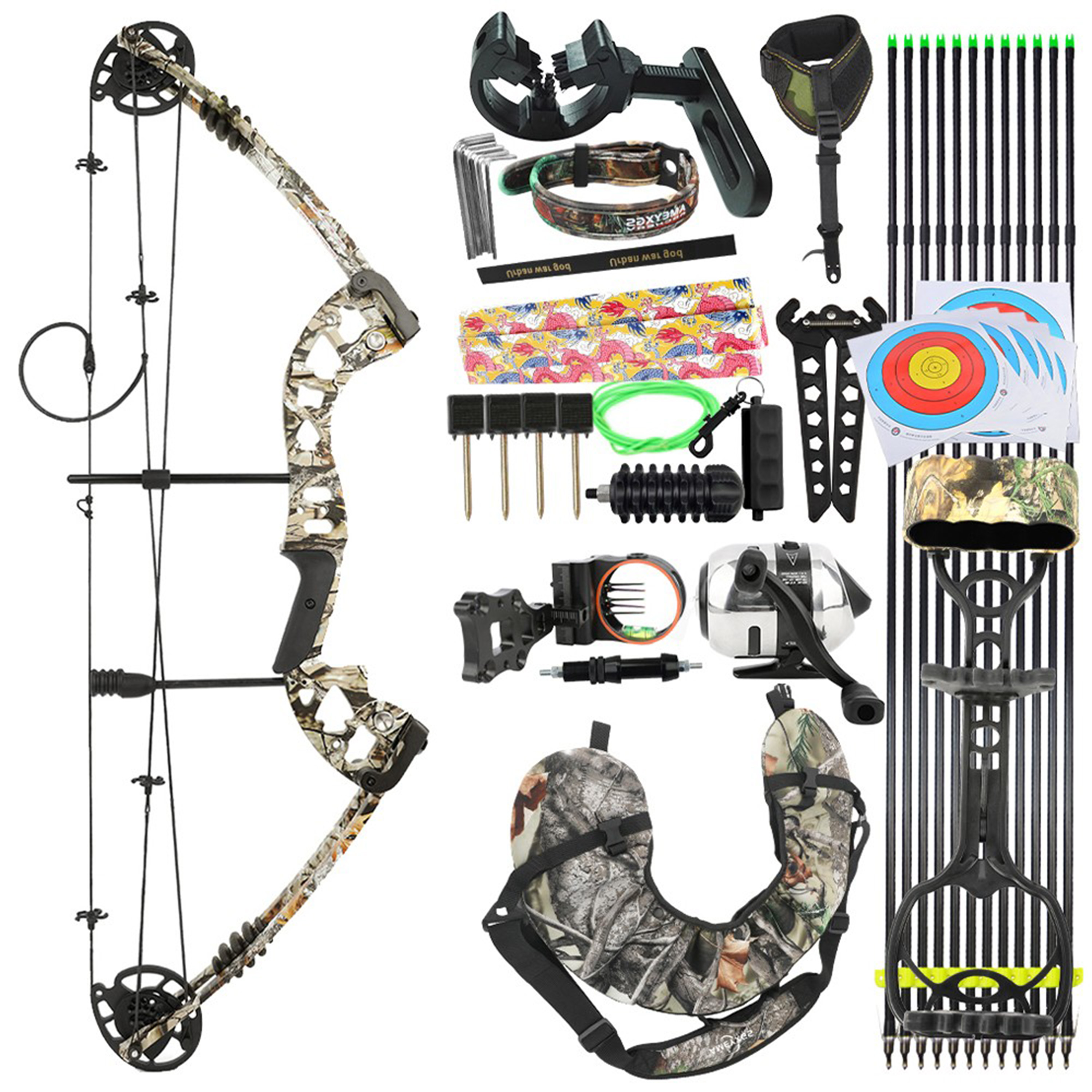 US JUNXING Compound Bow Archery Hunting Bow 30-55lbs RH/LH