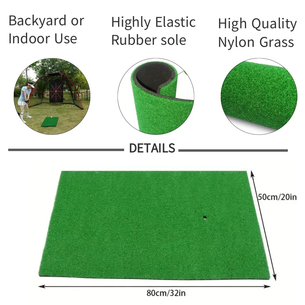 Portable Golf Training Mat with Tee Mini Indoor Home Practice Skill 