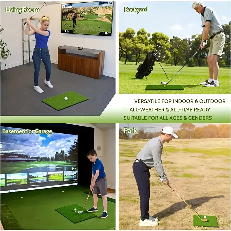 Portable Golf Training Mat with Tee Mini Indoor Home Practice Skill 
