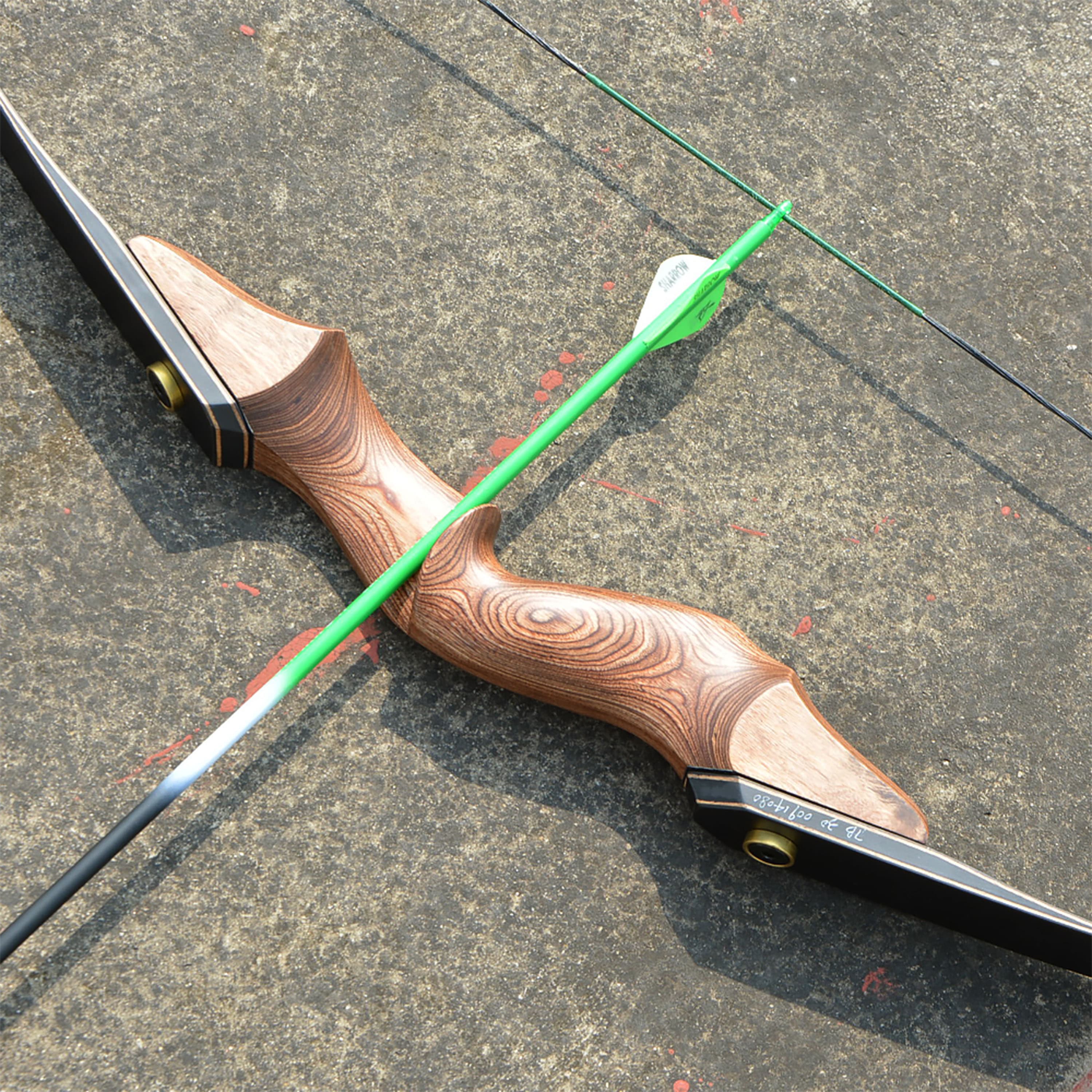60" Archery Takedown Long Bow Wooden American Hunting Target 30-50lb
