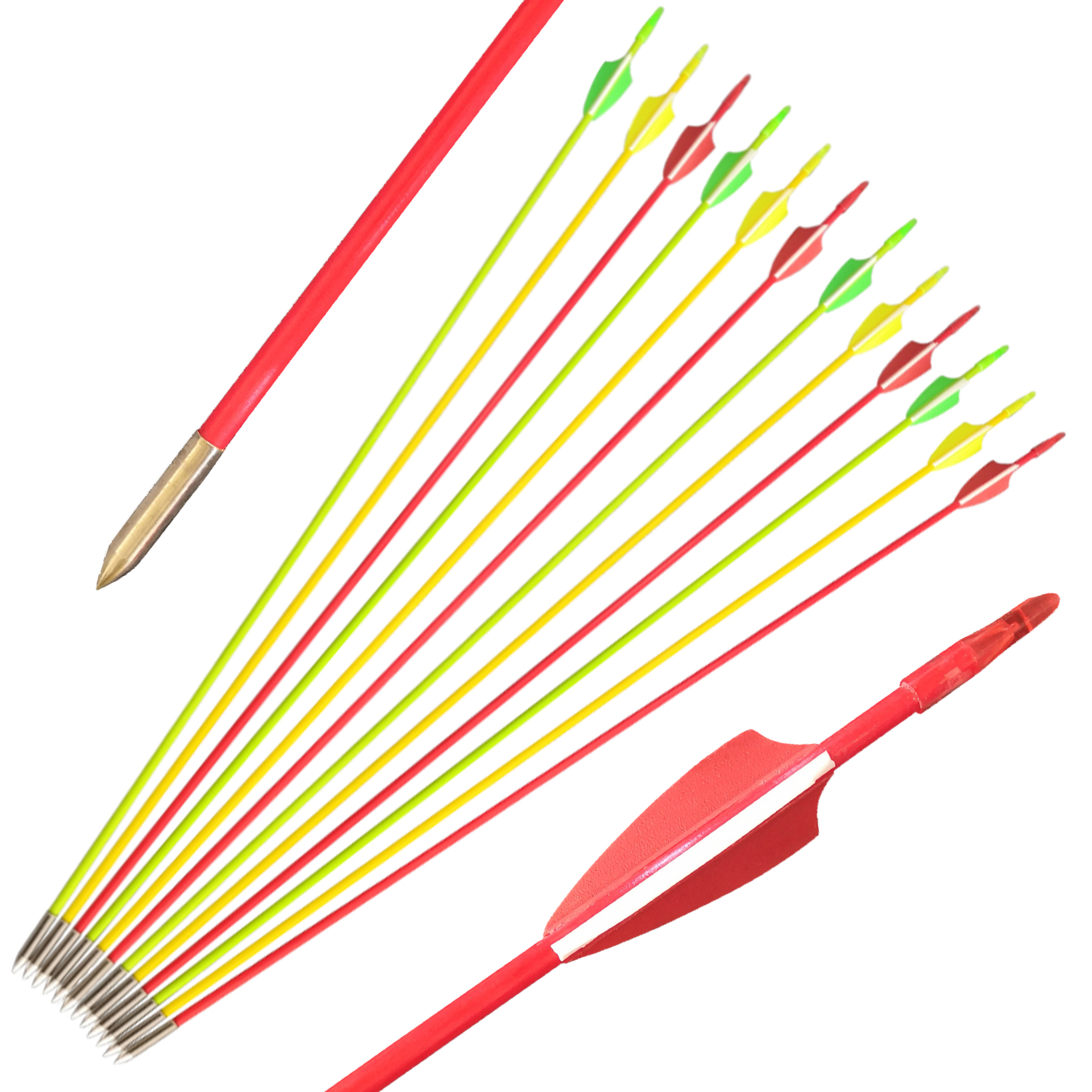30" Fiberglass Archery Arrows ID 6mm Shooting Taregt (12-Pack)