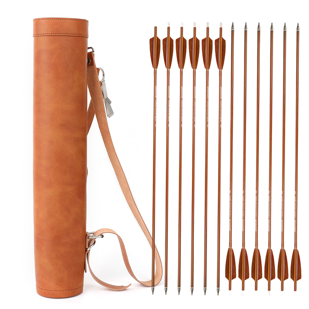 Archery Arrow Quiver Real Leather Back Arrow Quiver
