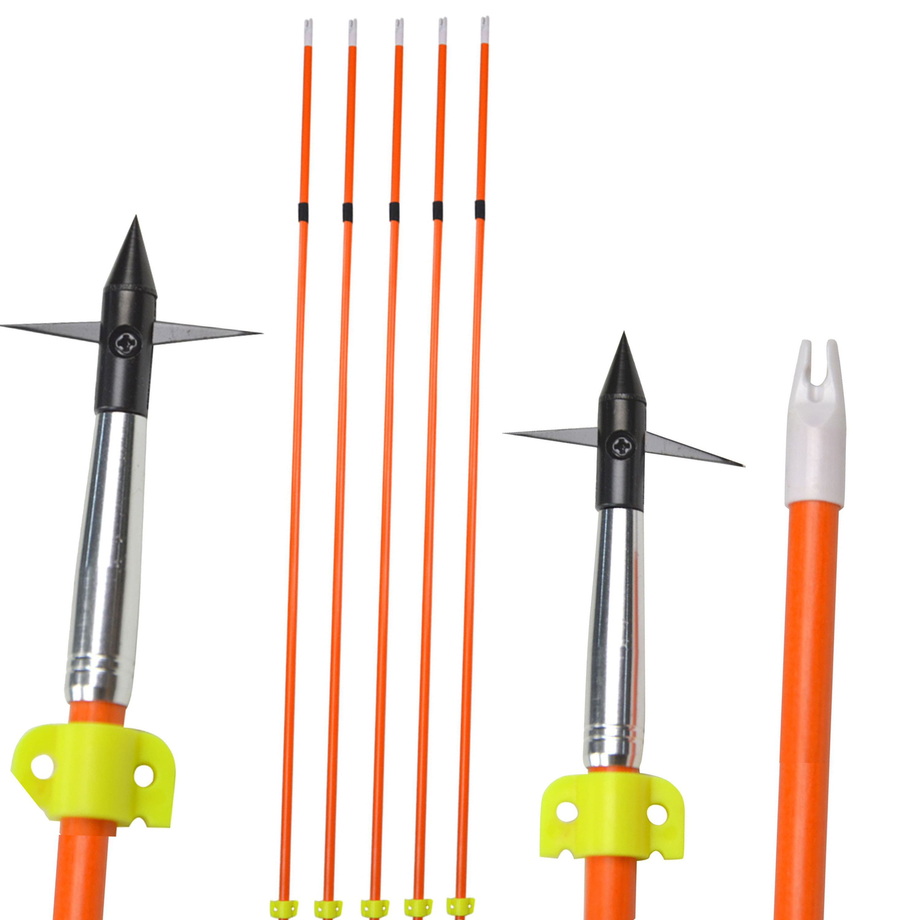 6pcs Bowfishing Archery Fishing Arrow Glue-on Nock Additional Screw