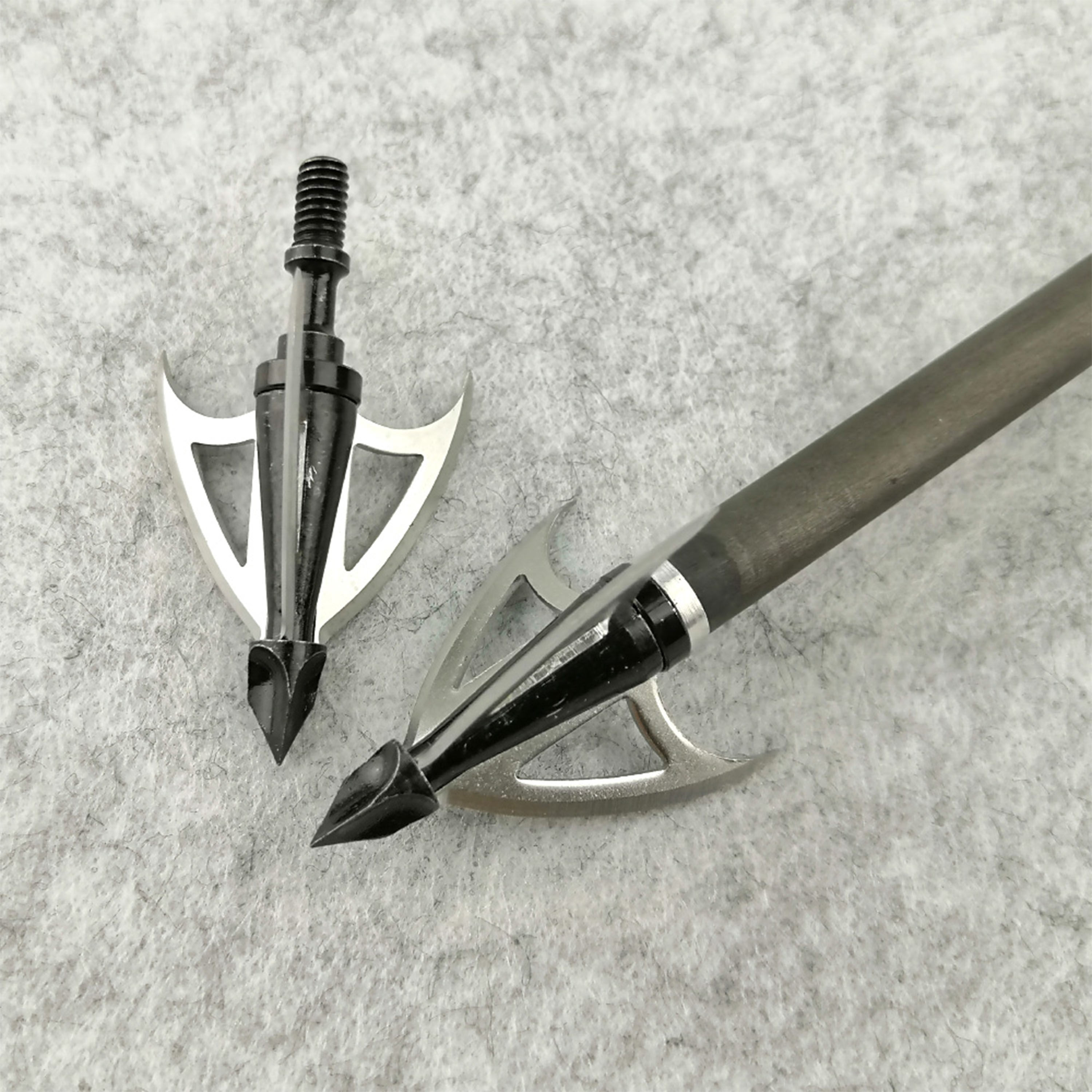 12 Archery Metal 3 Blade Hunting Broadheads 100gr Screw Tips