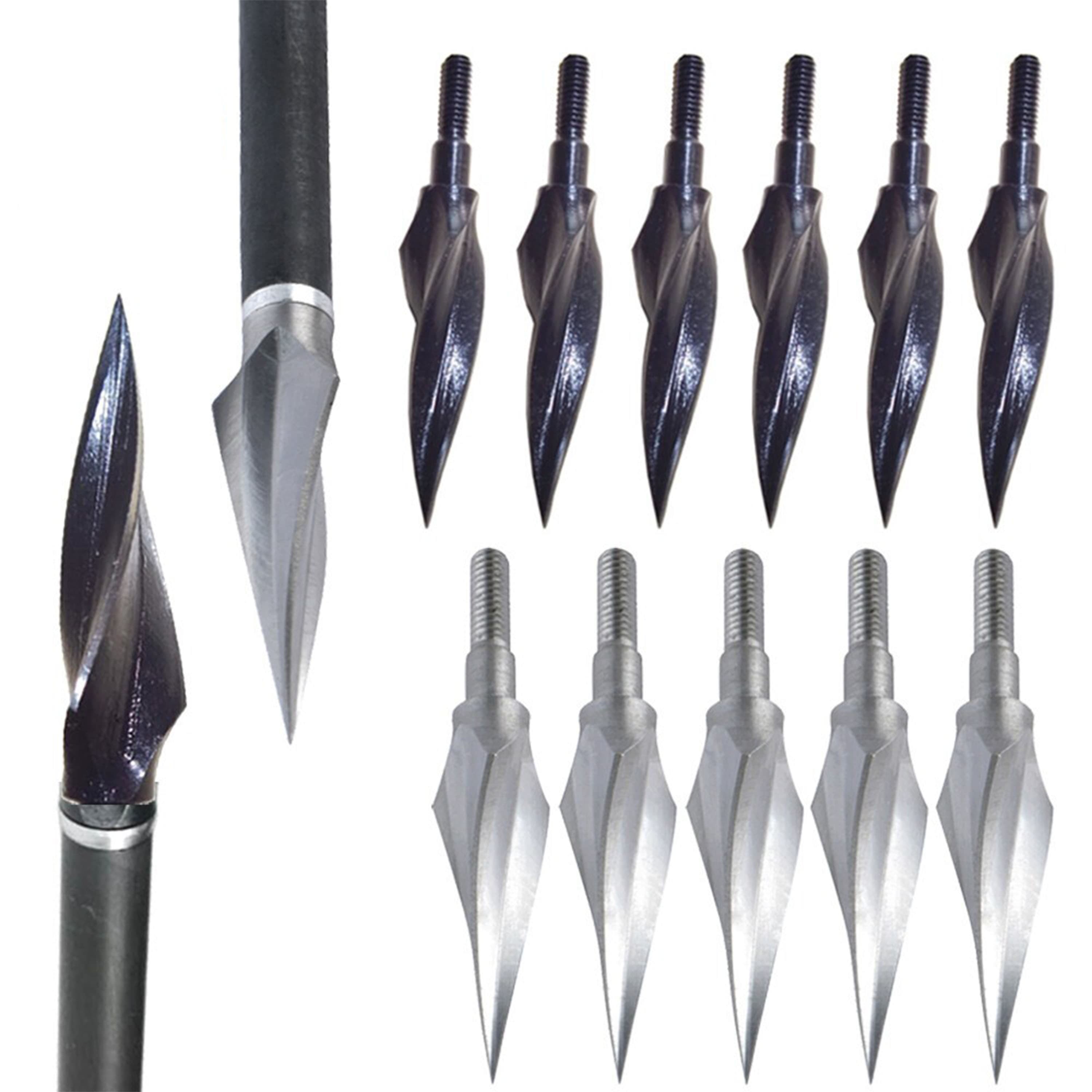 12X Hunting Broadheads Arrowheads 150gr Screw Point Archery Hunting 