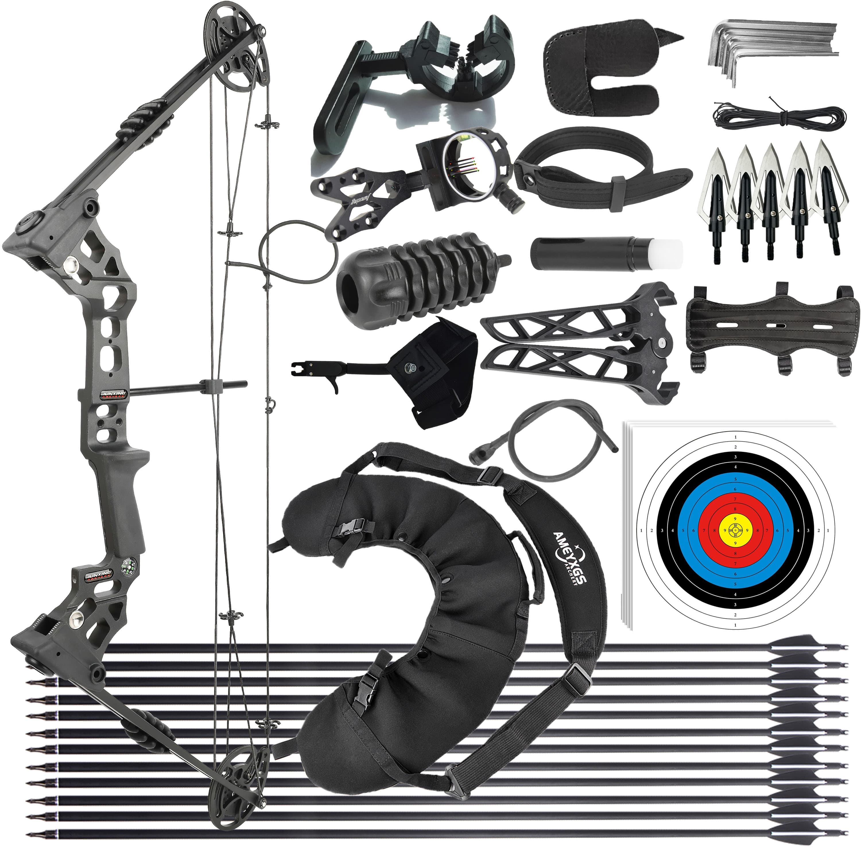 JUNXING Dragon X8 Hunting Compound Bow Package 20-70lbs