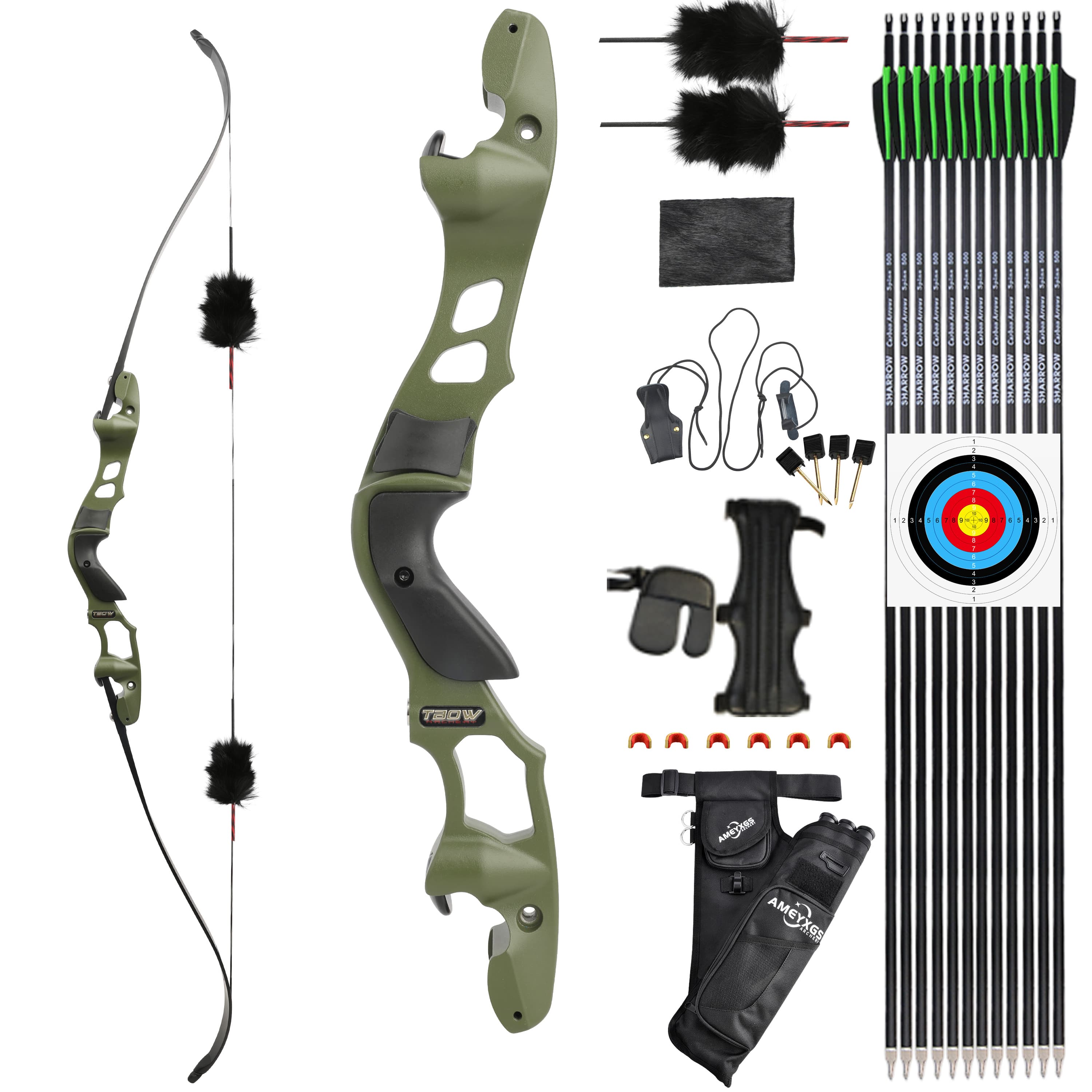 TBOW 62" ILF Hunting Recurve Bow CNC Machined 25-60 lbs