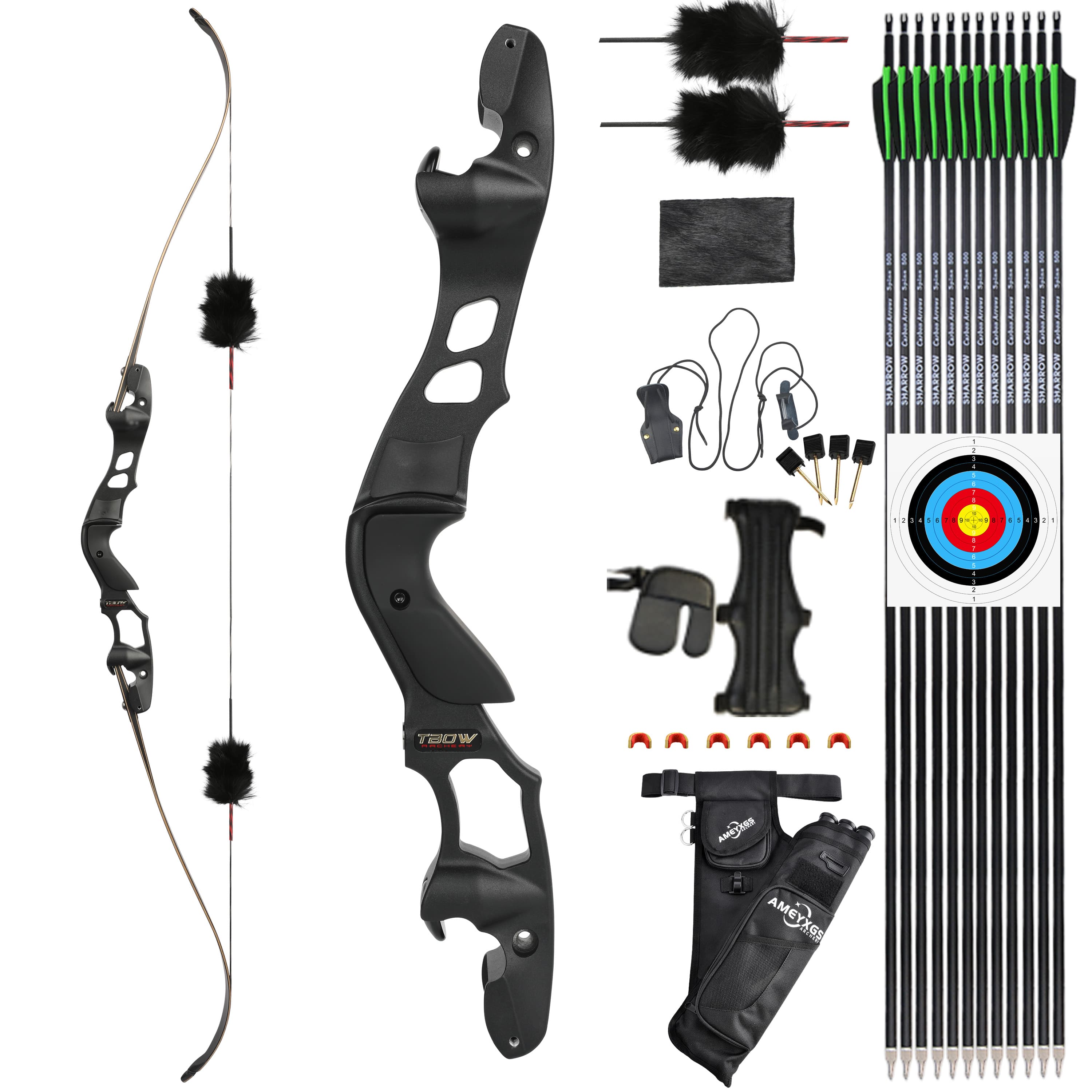 TBOW 62" ILF Hunting Recurve Bow CNC Machined 25-60 lbs