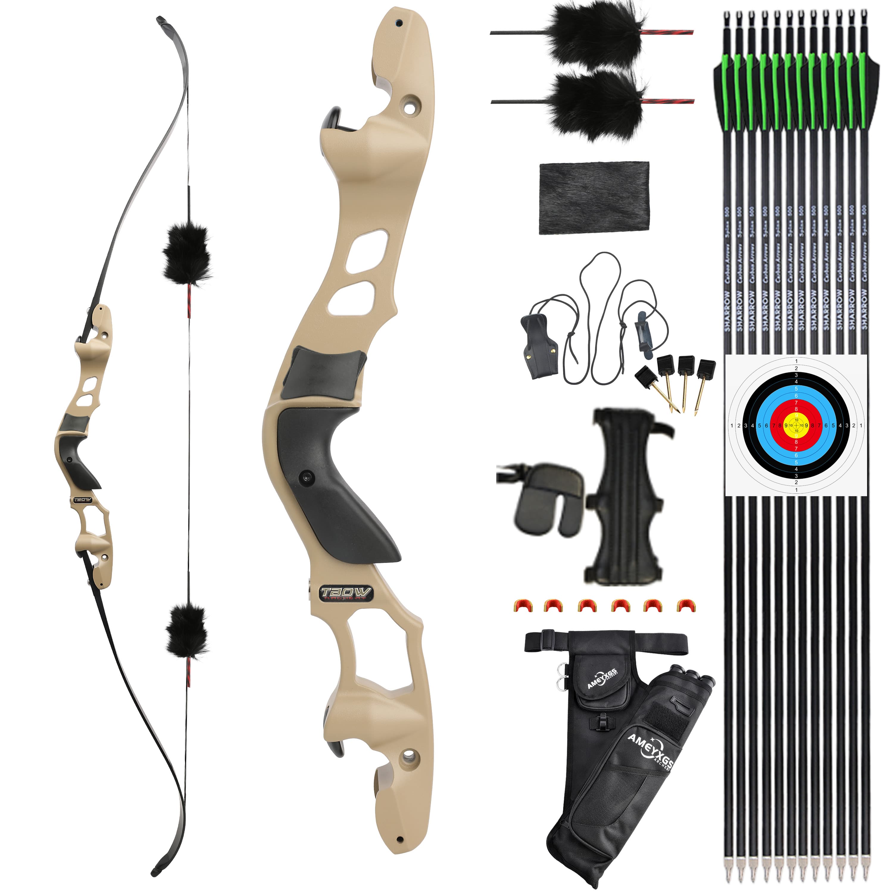 TBOW 62" ILF Hunting Recurve Bow CNC Machined 25-60 lbs