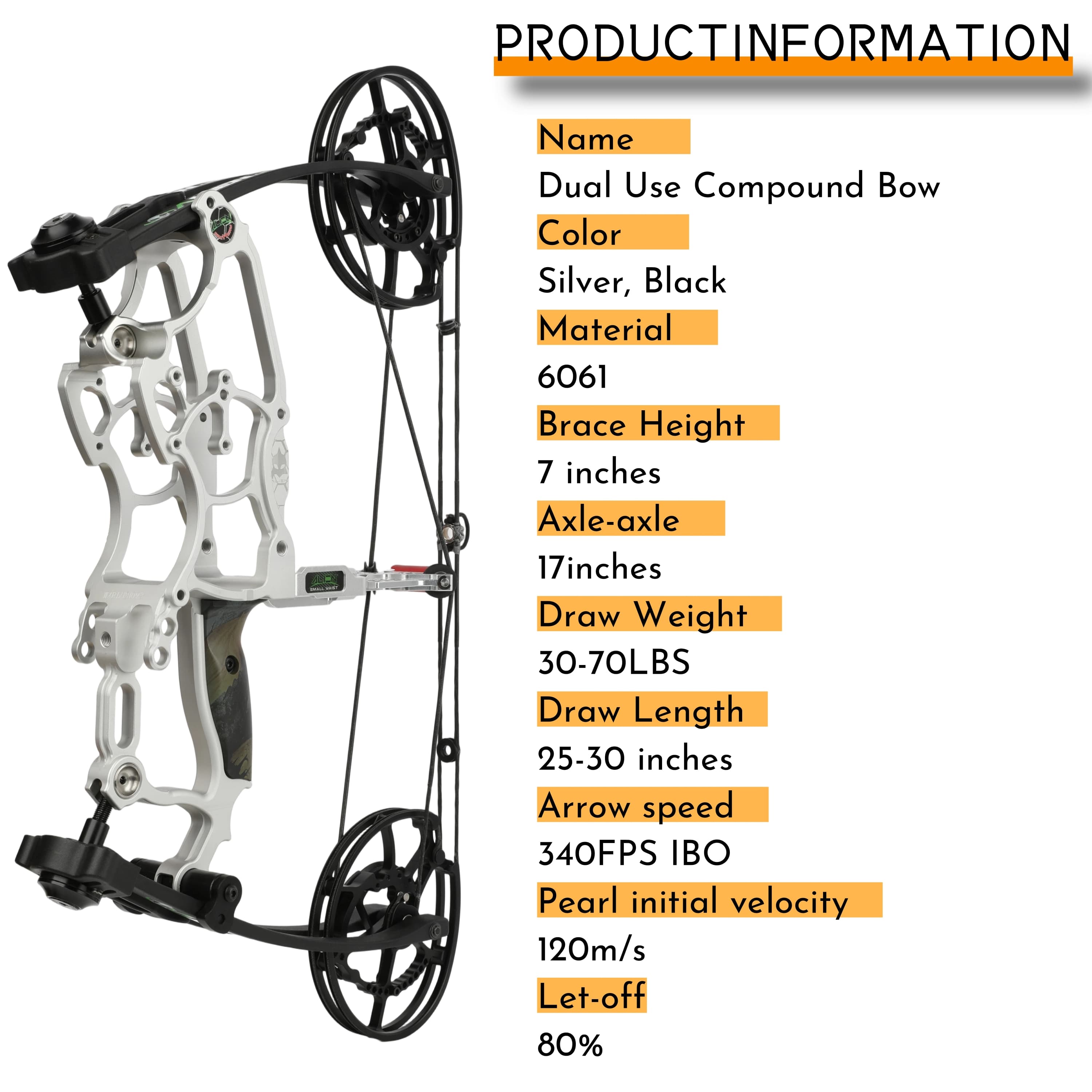Draw Weight 30-70LBS Dual Use Compound Bow Set Shooting archery 