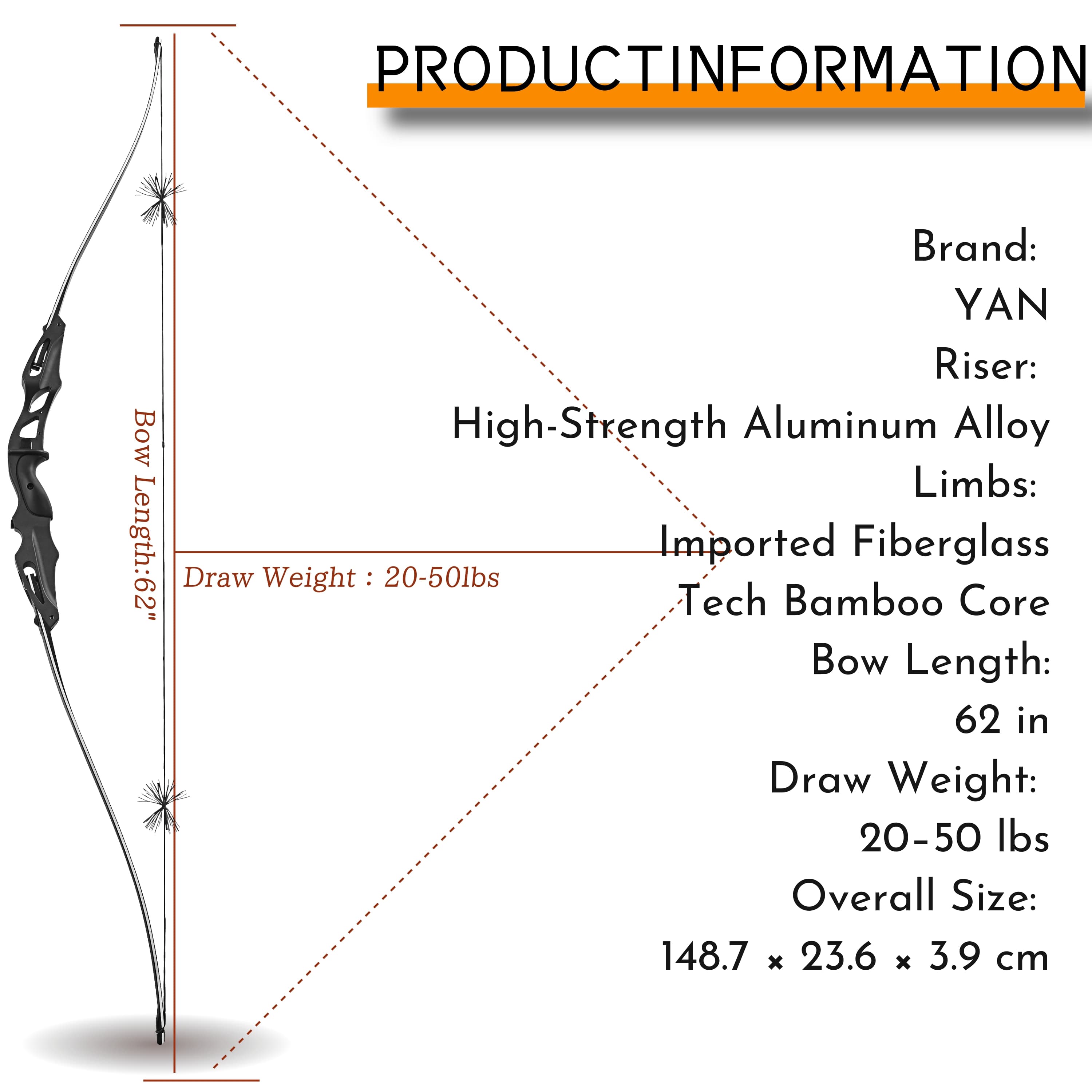 Archery Set Qing Luan Recurve Bow 20-50lbs Adjustable Full Kit 