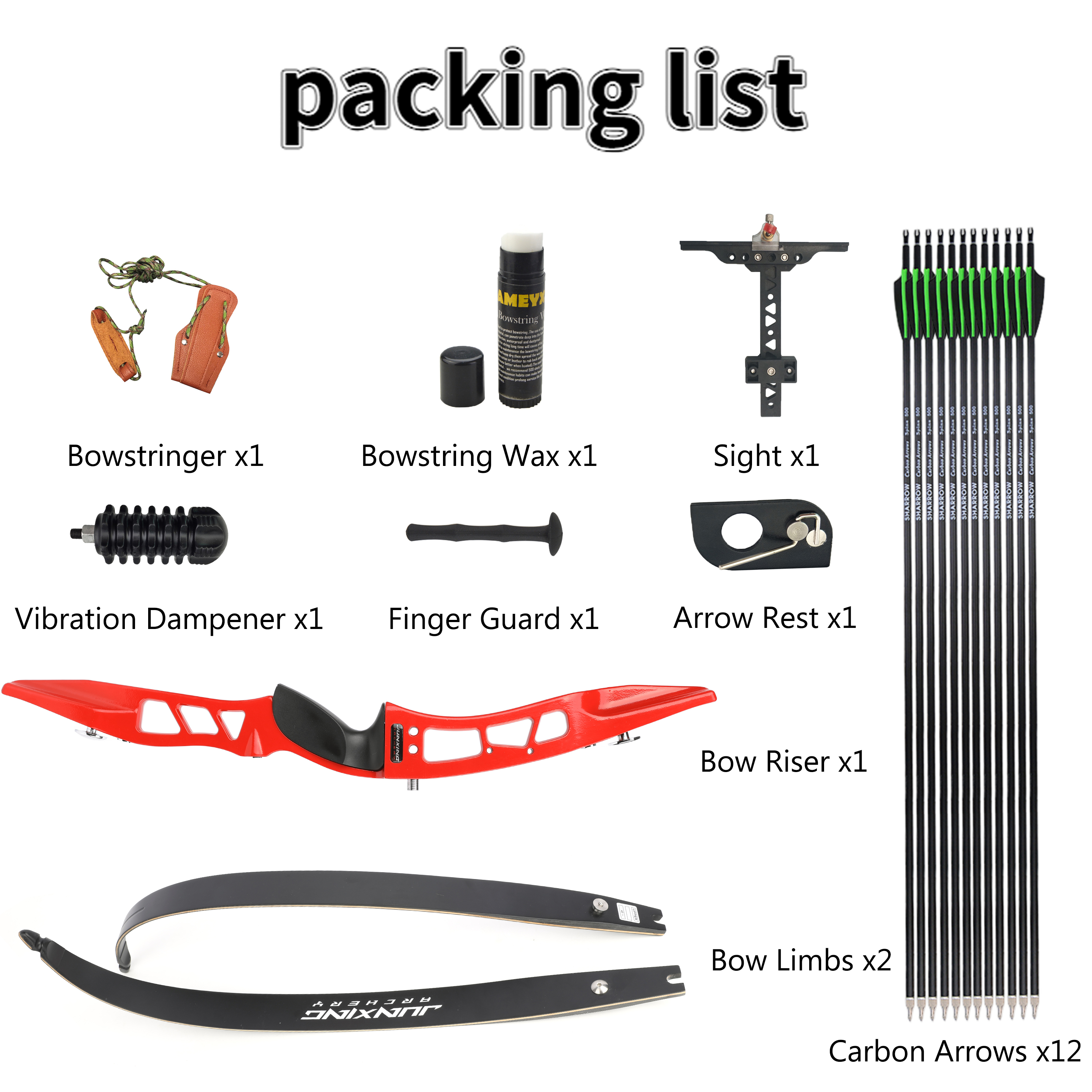 JUNXING F167 66" ILF Target Recurve Bow 20-40# @28"