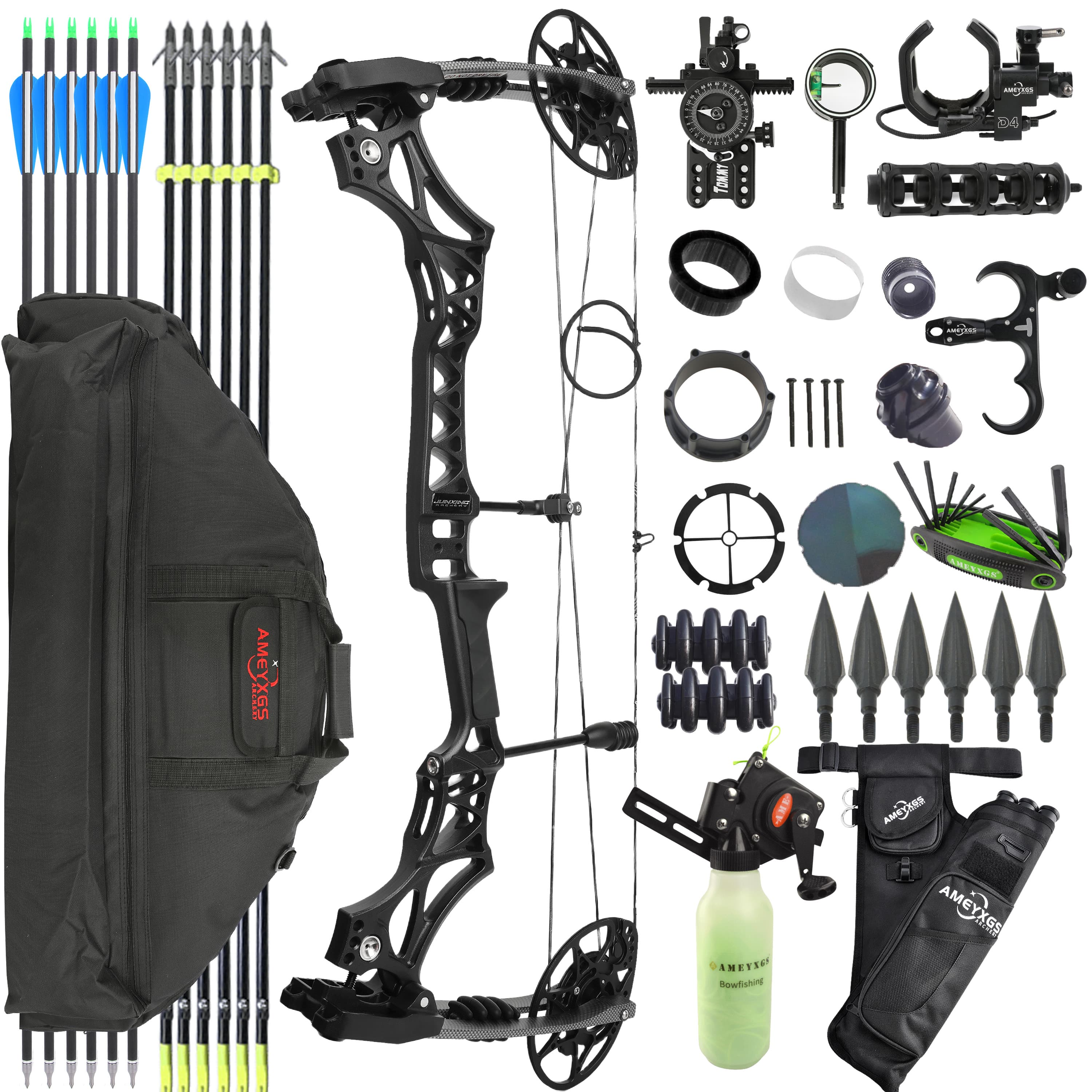 Junxing M128 Compound Bow with Full Accessory Package