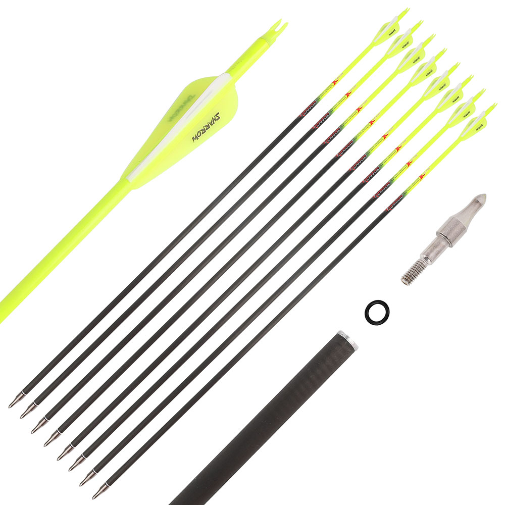  SHARROW 31" Carbon Arrows Hunting Arrows Spine 300-600(12 Pack)