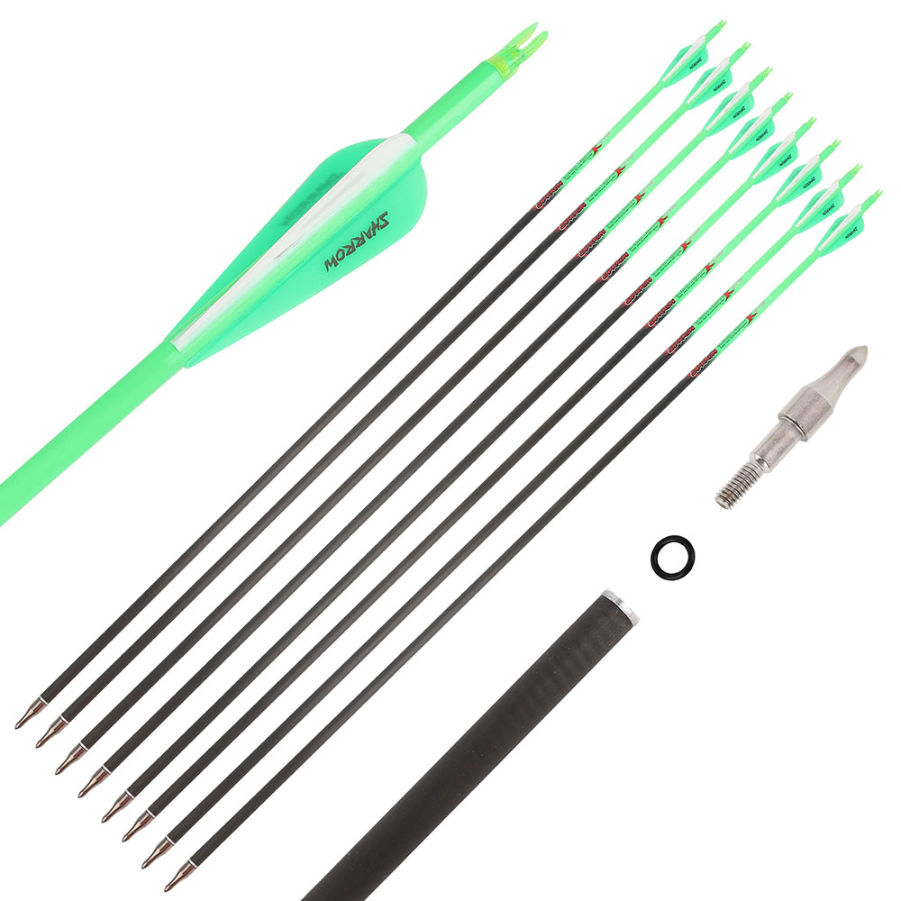 SHARROW 31" Carbon Arrows Hunting Arrows Spine 300-600(12 Pack)