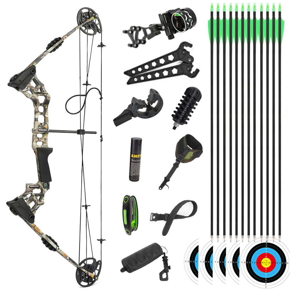 JUNXING Compound Bow Bowhunting Bowfishing Archery 30-55 lbs 
