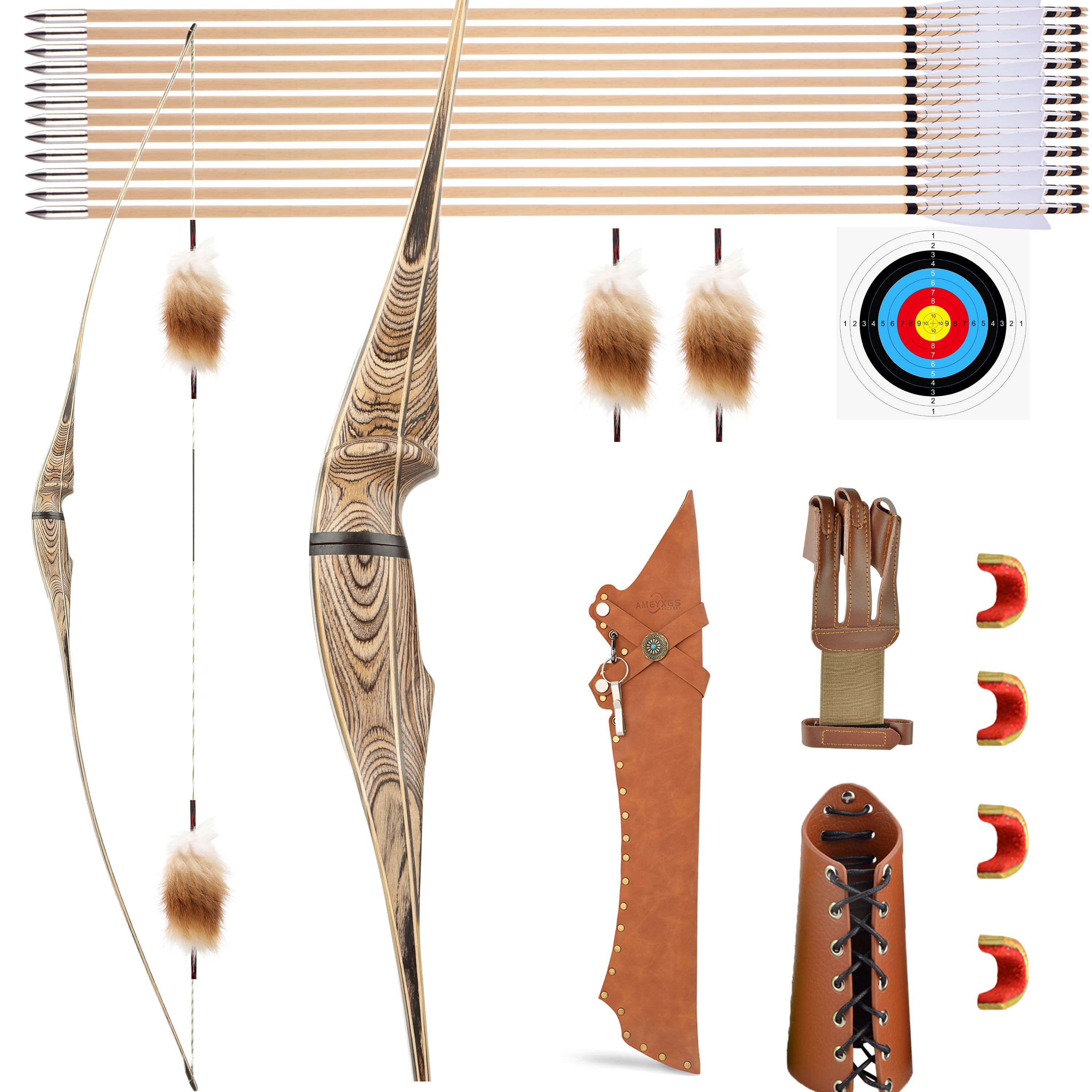 60" 62" 64" Traditional Handmade Longbow RH/LH 20-50# @28"