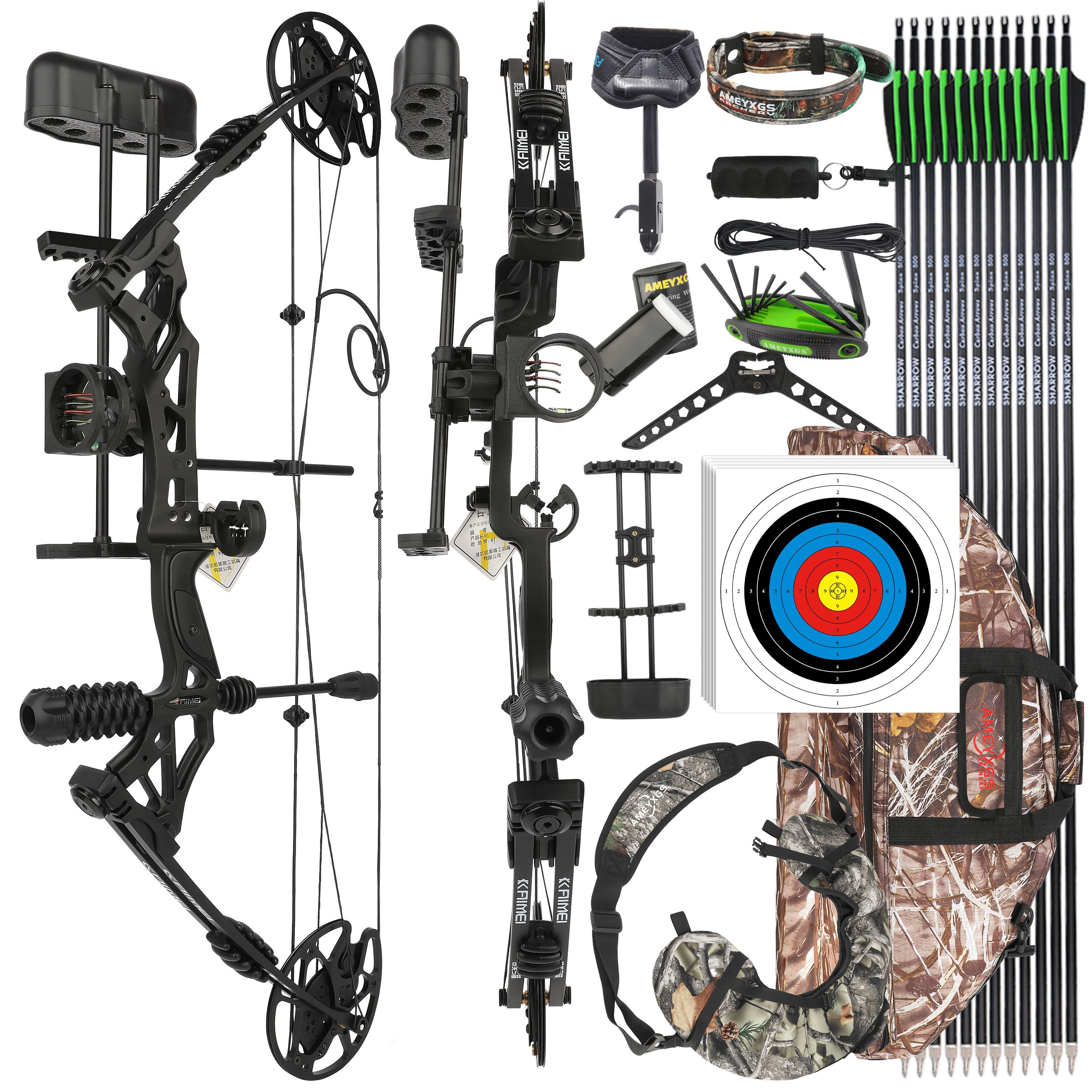 KAIMEI HAN Adjustable Hunting Bow Compound Bow 30-60 lbs