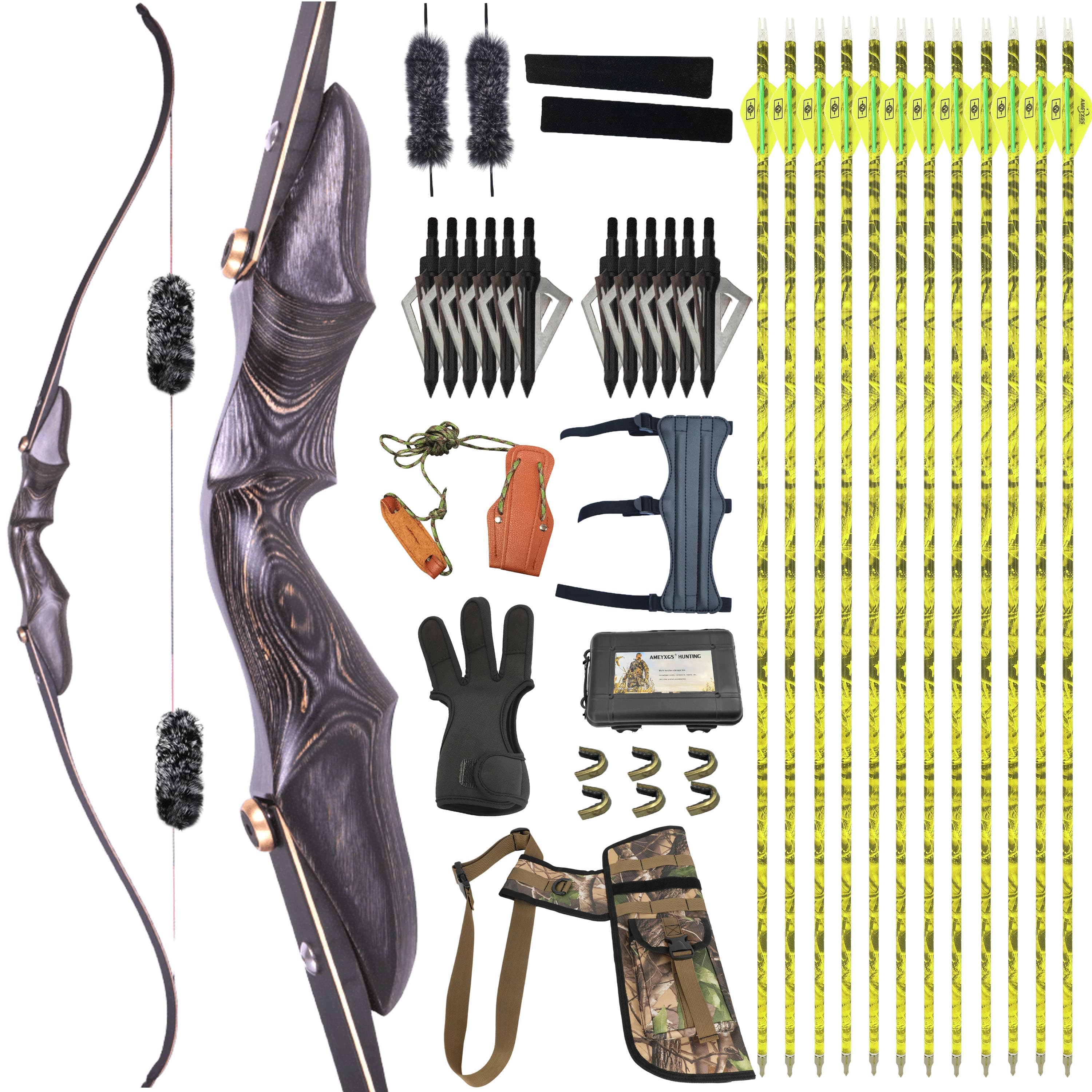 58" Traditional Wooden ILF Recurve Bow Takedown 20-50# @28"