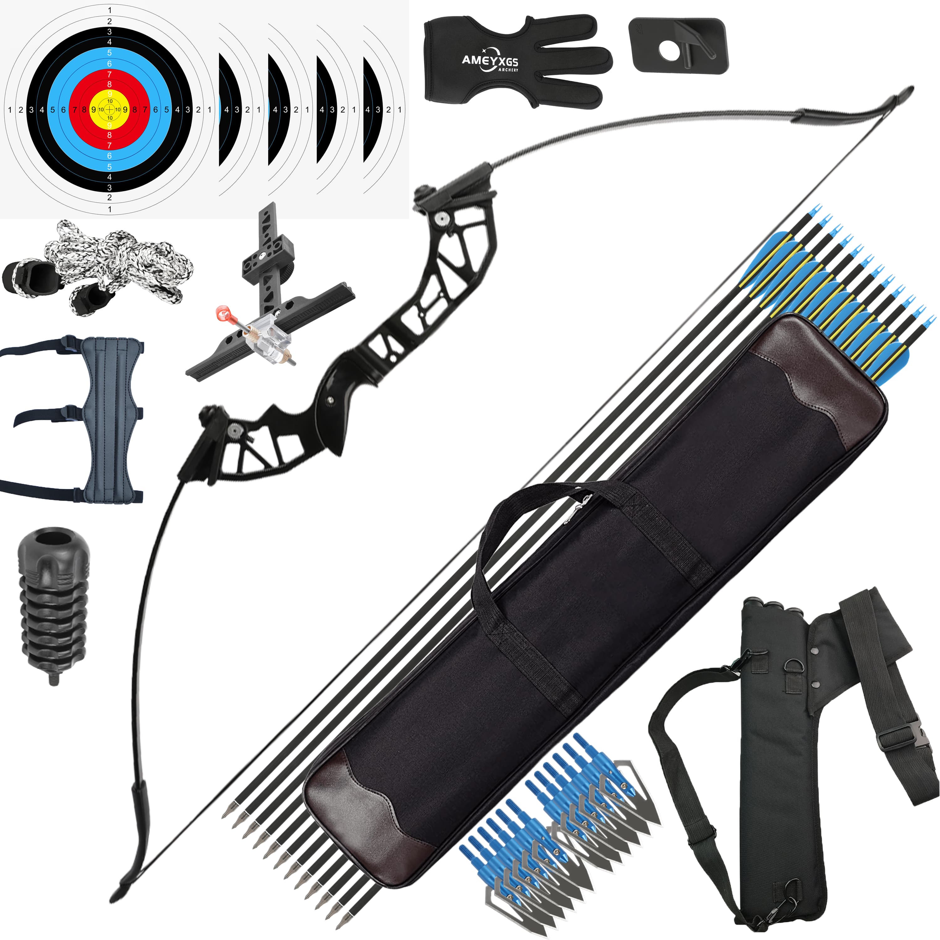 30-53lbs Adjustable Straight/Recurve Bow RH Shooting