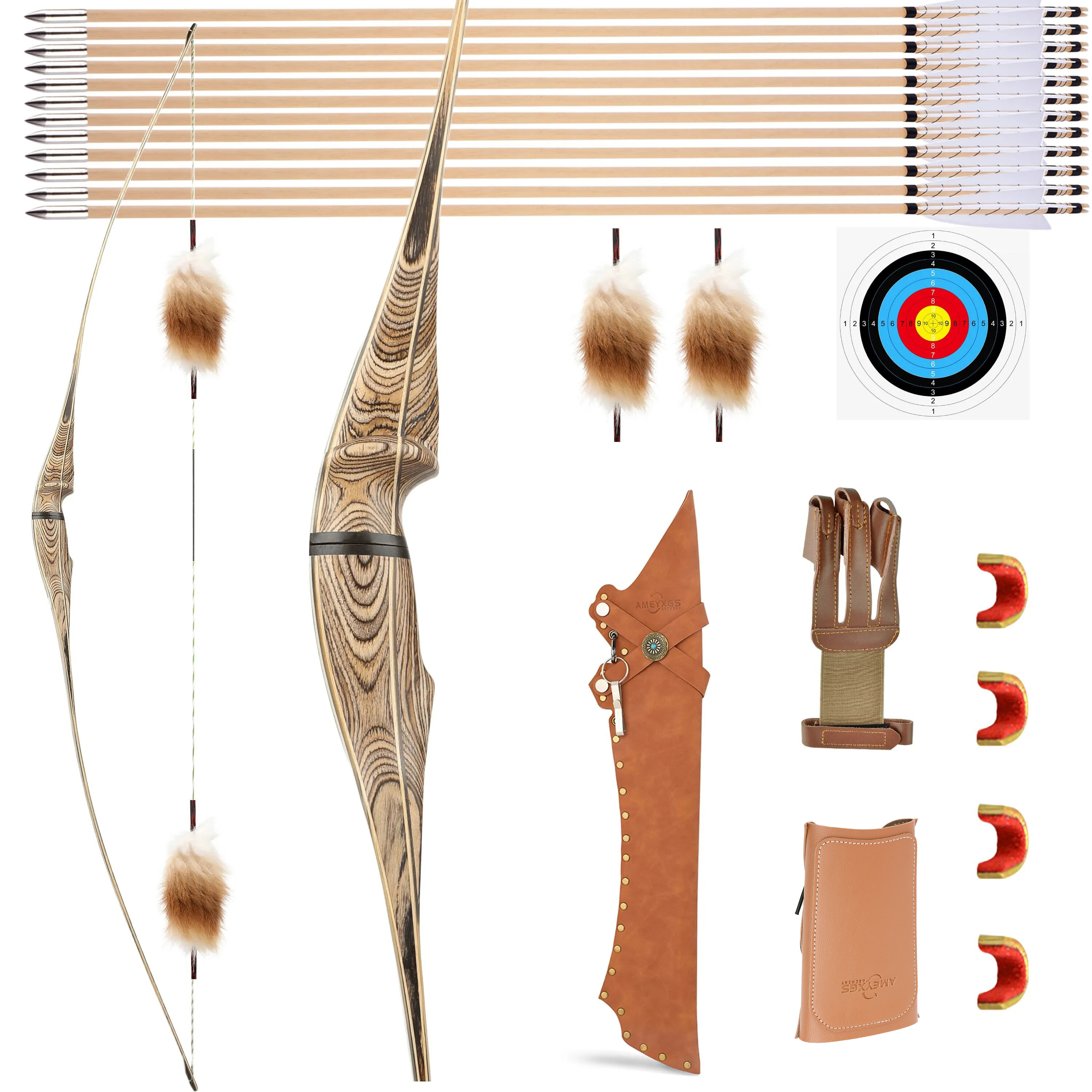60" 62" 64" Traditional Handmade Longbow RH/LH 20-50# @28"
