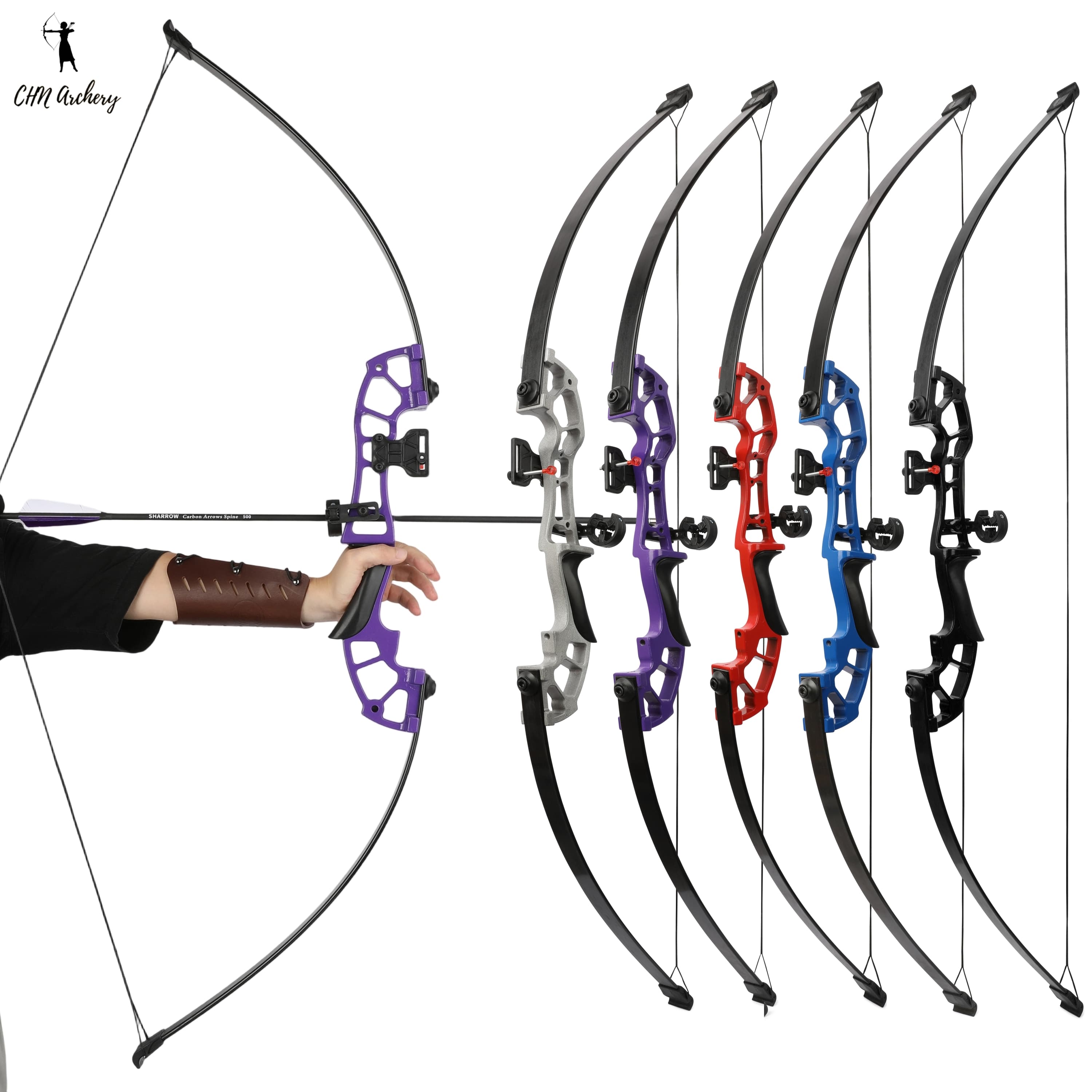 52" Straight Recurve Bow Set 30–50lbs for Target & Hunting