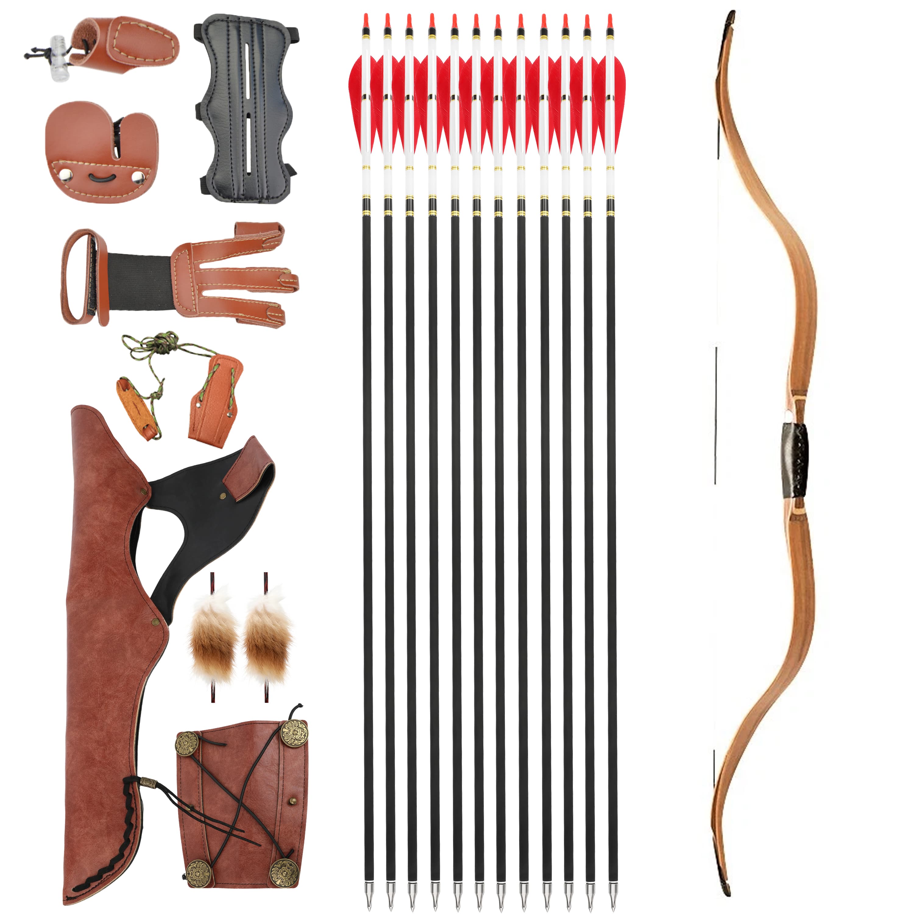 Longbow 20-50 lbs Hunting Traditional Bow 54inch Horsebow